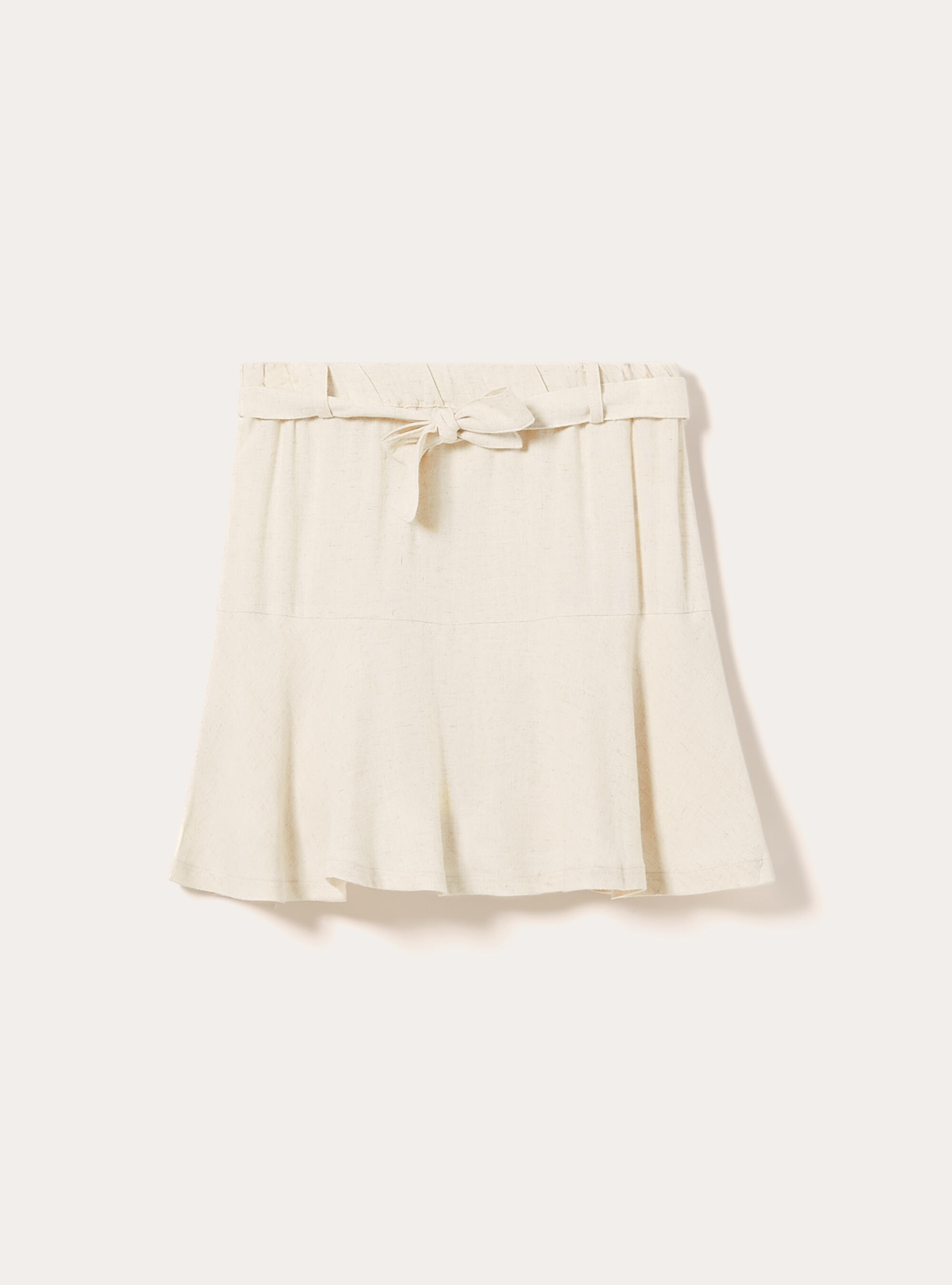 Mini-Skort aus Leinenmischung, MBG3 BEIGE MEL LIGHT