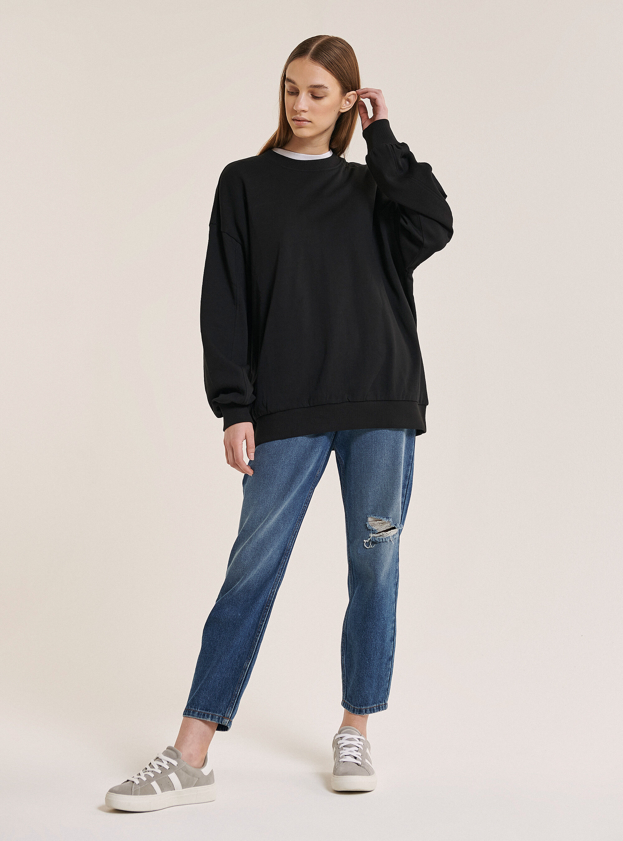 Felpa oversize hotsell senza cappuccio