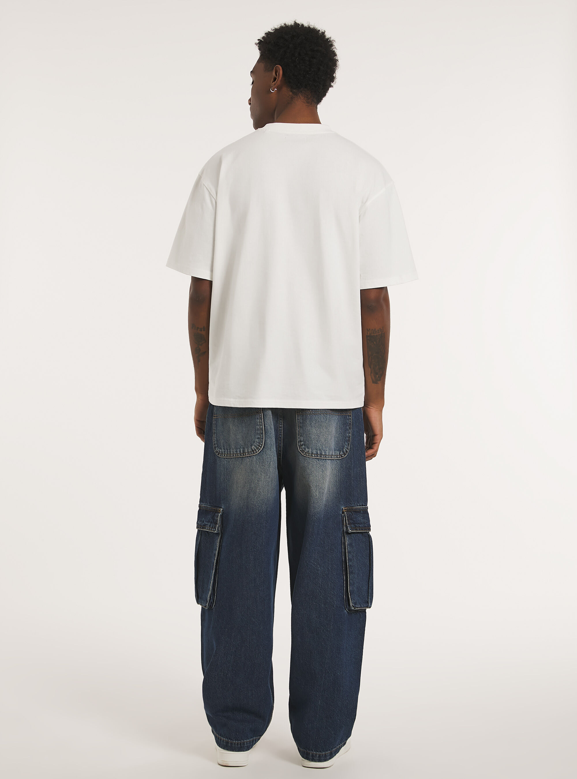 Vaqueros cargo estilo skater de corte relajado, D003 MEDIUM BLUE