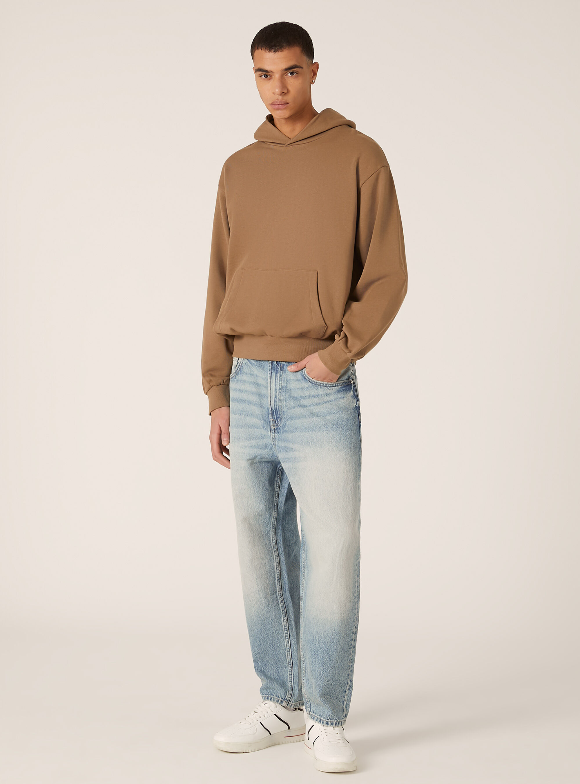 Sudadera con capucha Boxy Fit, BR2 BROWN MEDIUM