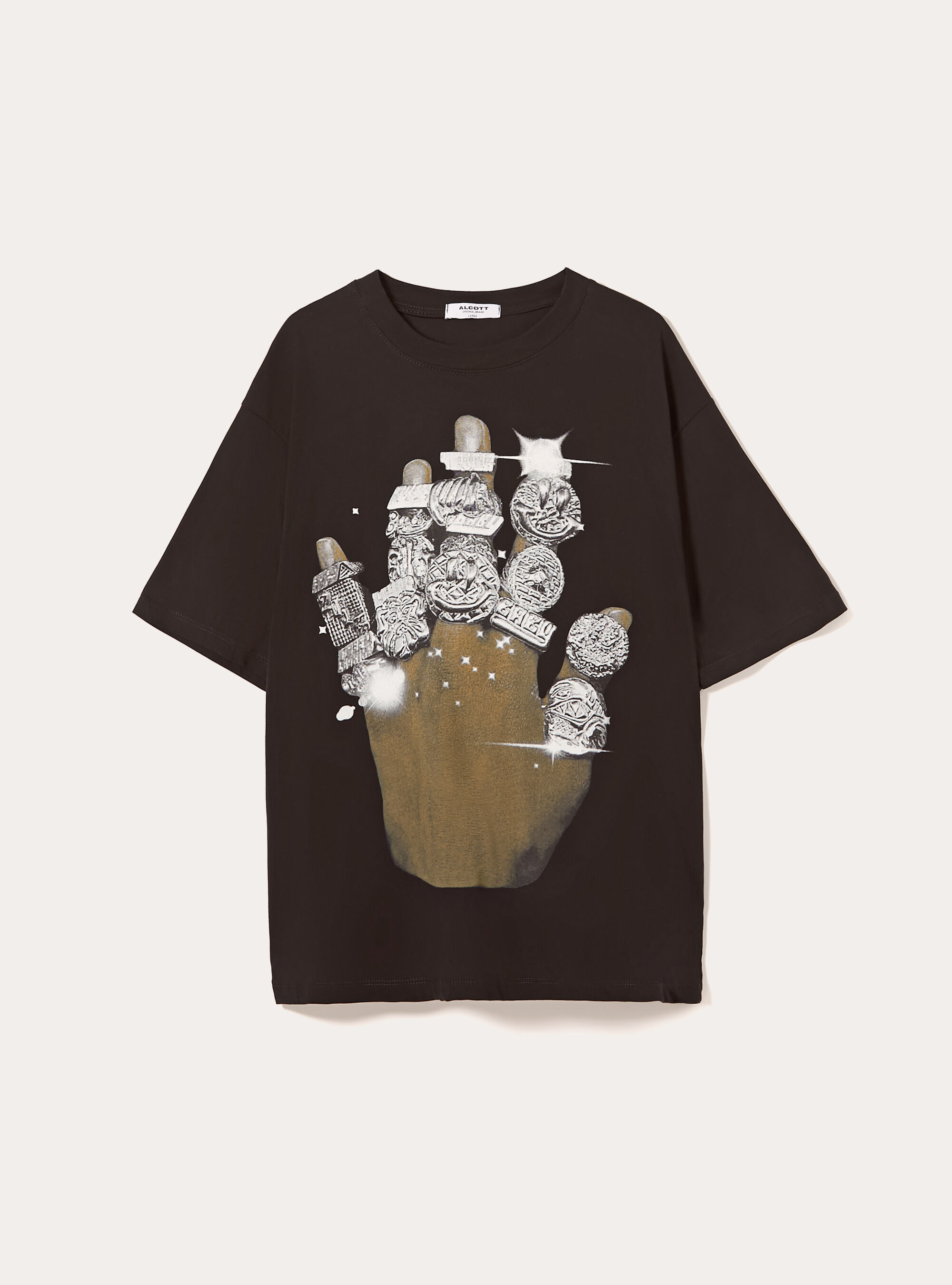 Camiseta boxy fit con estampado POP STATEMENT, BK1 BLACK