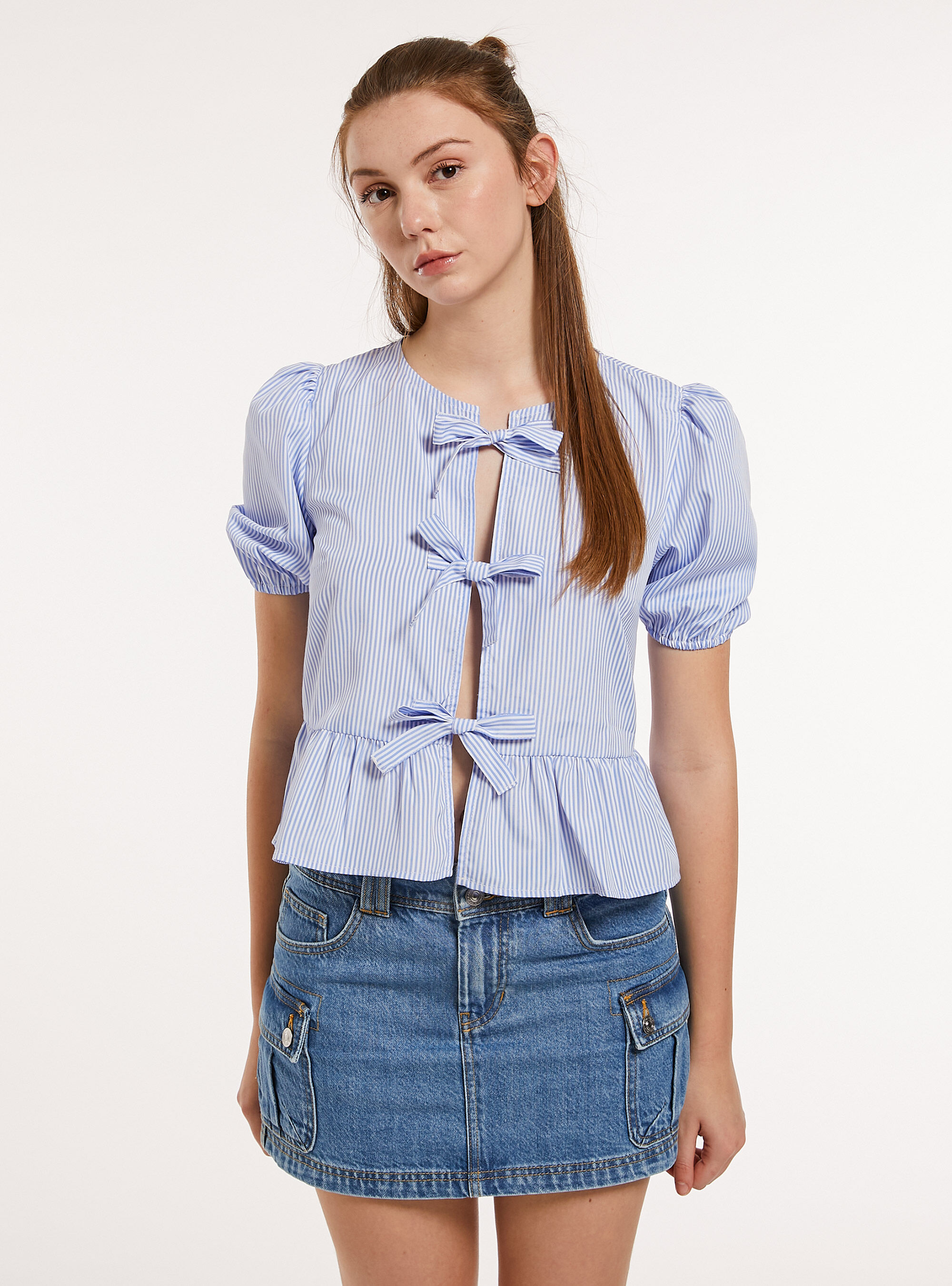 Blouse with bows | Alcott | Women's Stripes
