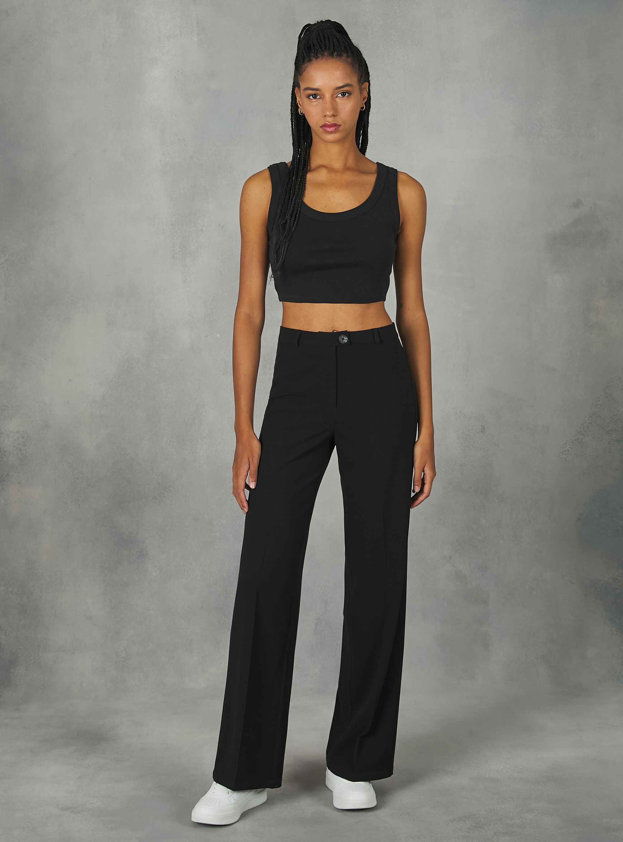 Pantalon jambes sales larges
