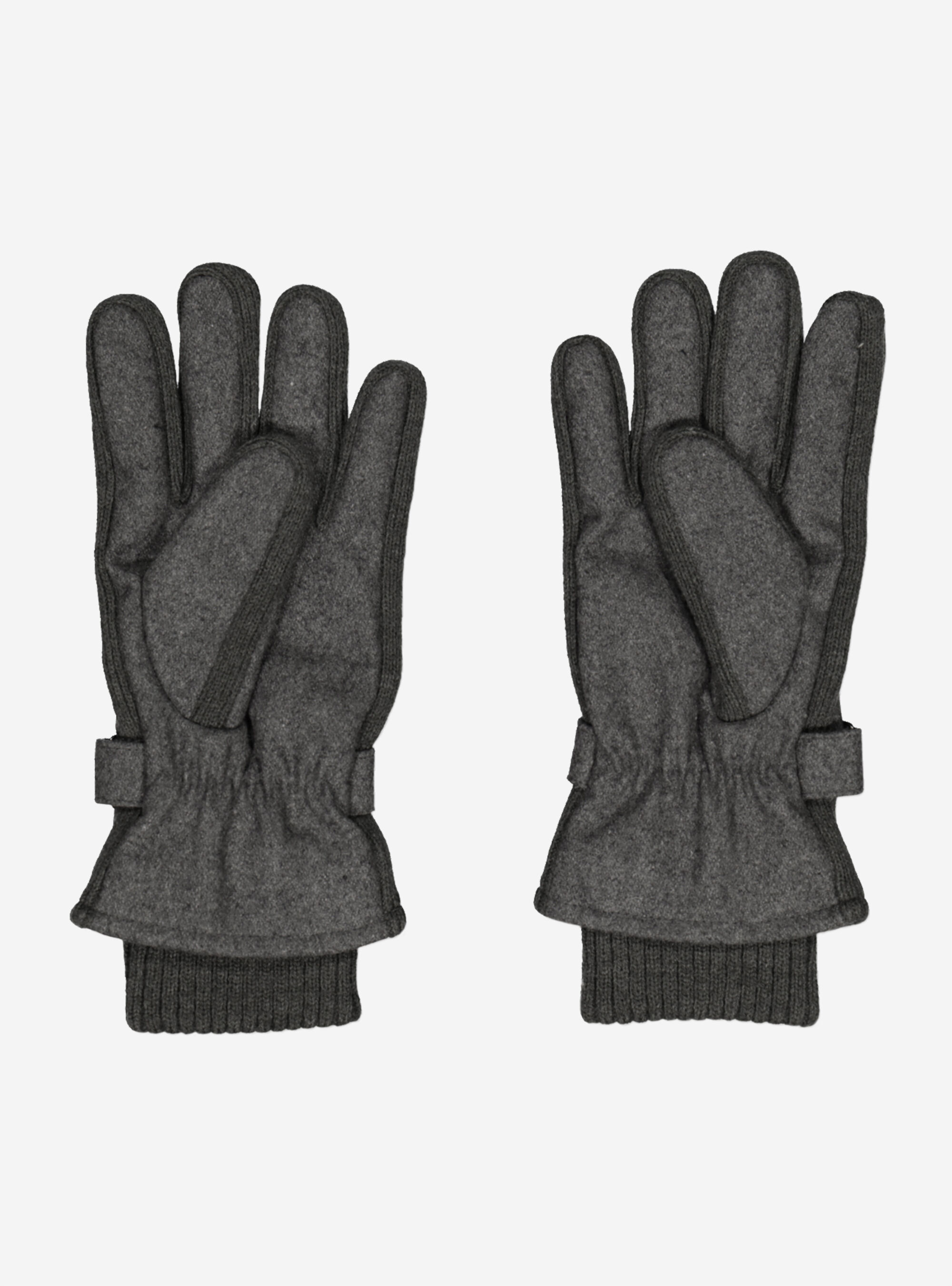 WOOL MIXED GLOVES, GREY
