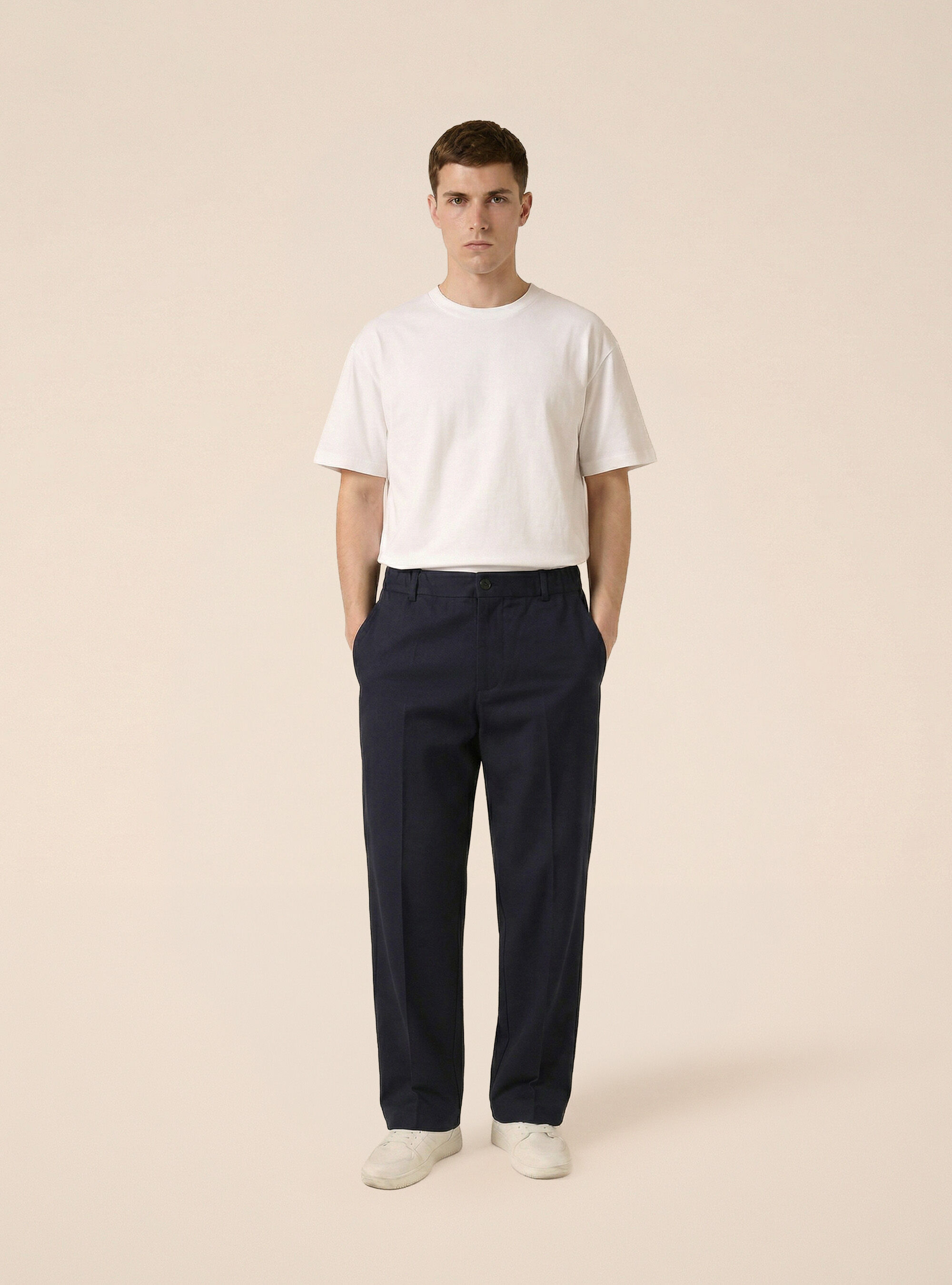 Pantalones cl&aacute;sicos con cintura el&aacute;stica