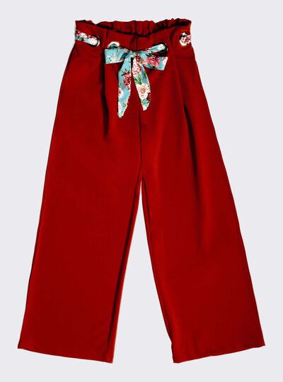 Pantalone Alcott wide leg comfort fit con cintura stampa a fiori