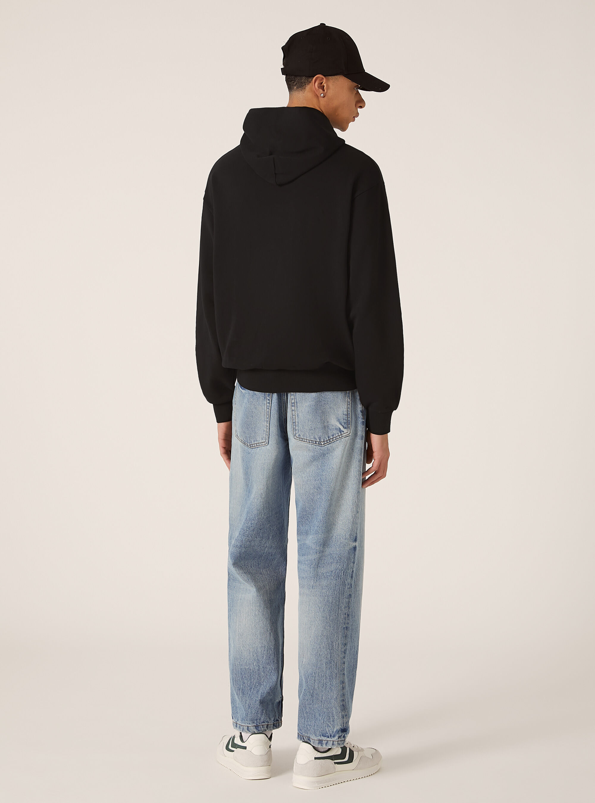 Sweat &agrave; capuche &agrave; coupe large, BK1 BLACK