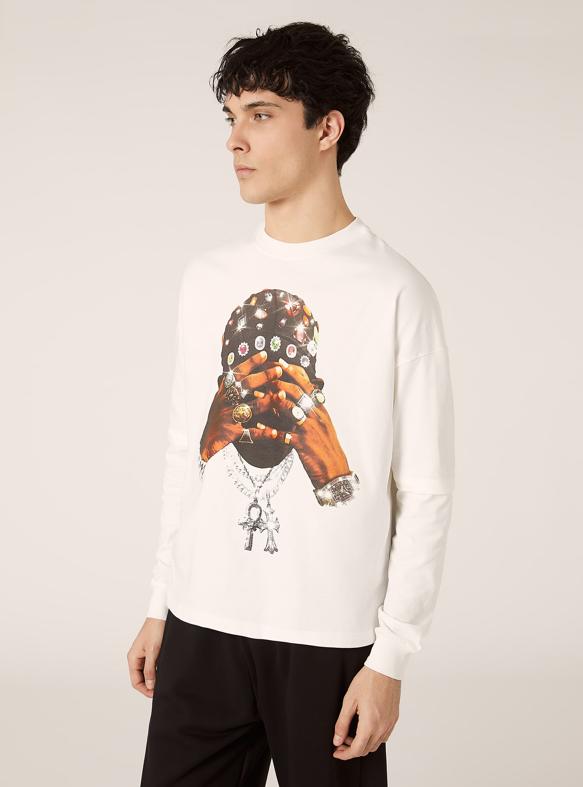 Men Clothing Maglietta Alcott Printed Long-sleeved T-shirt