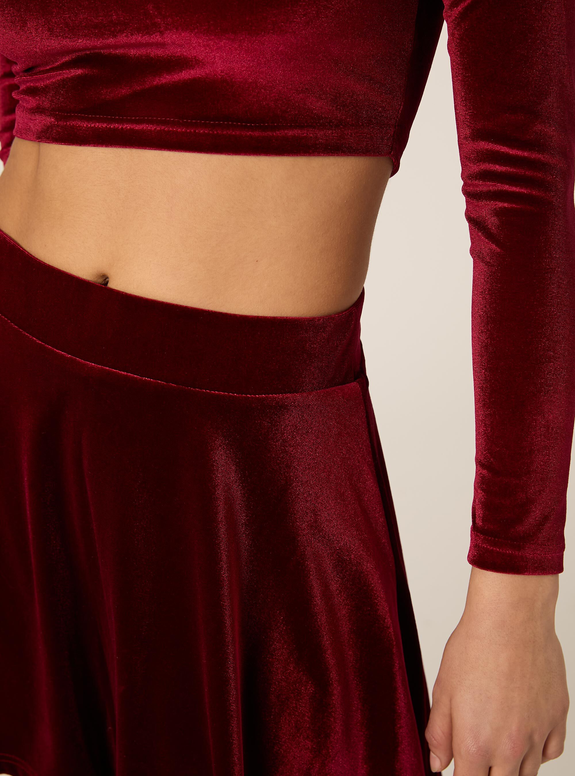 Velvet miniskirt, RD2 RED MEDIUM