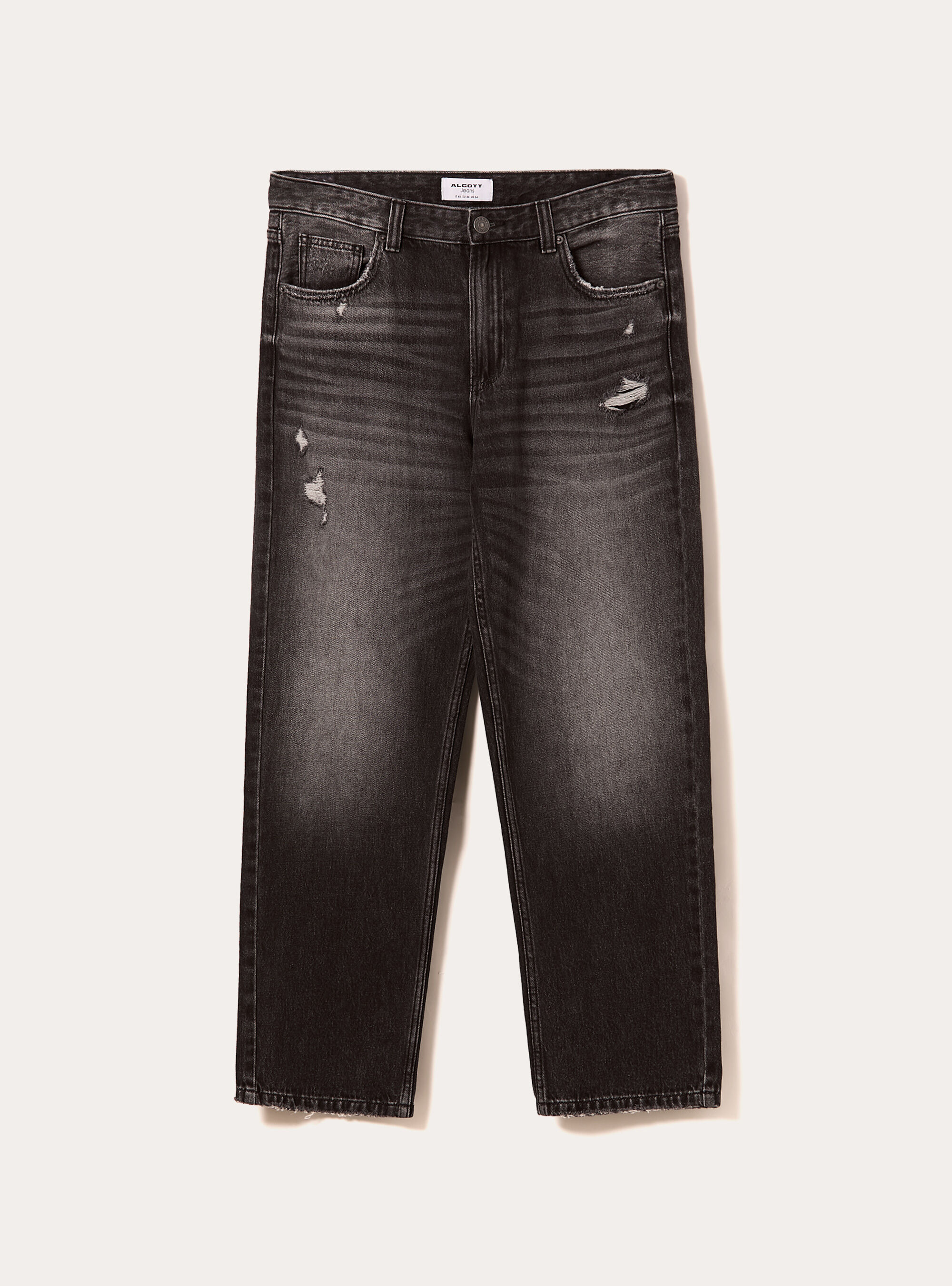 Vaqueros de corte c&oacute;nico, D000 BLACK