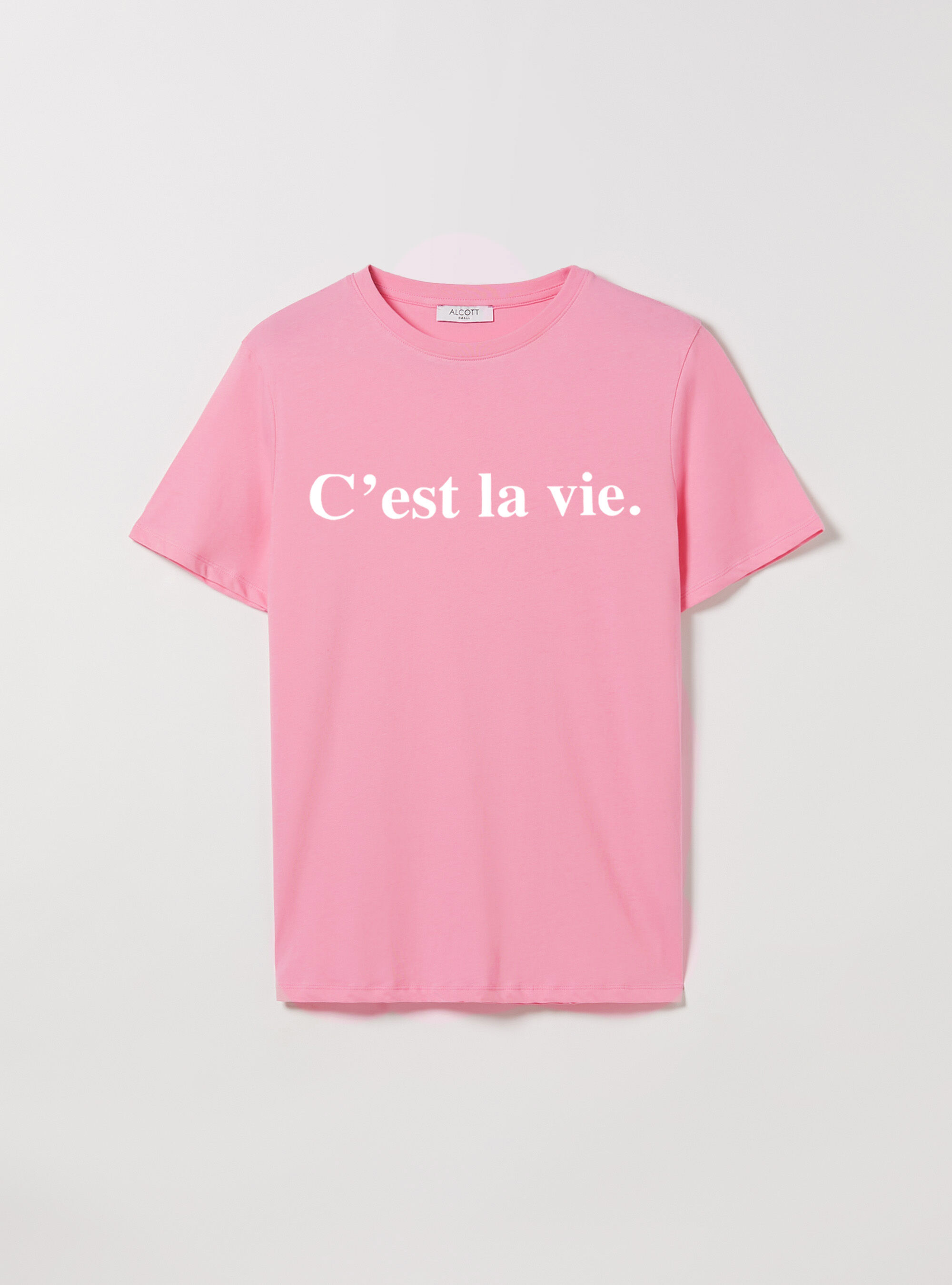 T-shirt with lettering print, PK2 PINK MEDIUM