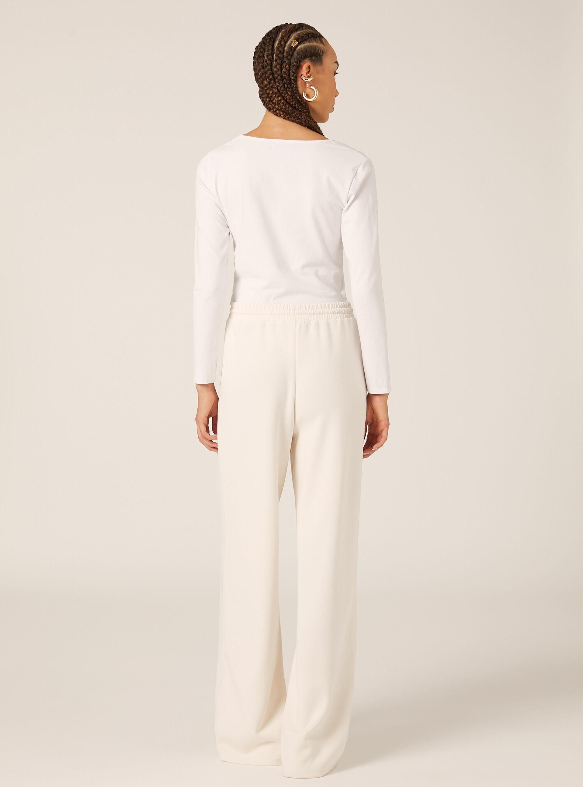 Soft touch wide leg joggers, CR3 CREAM LIGHT