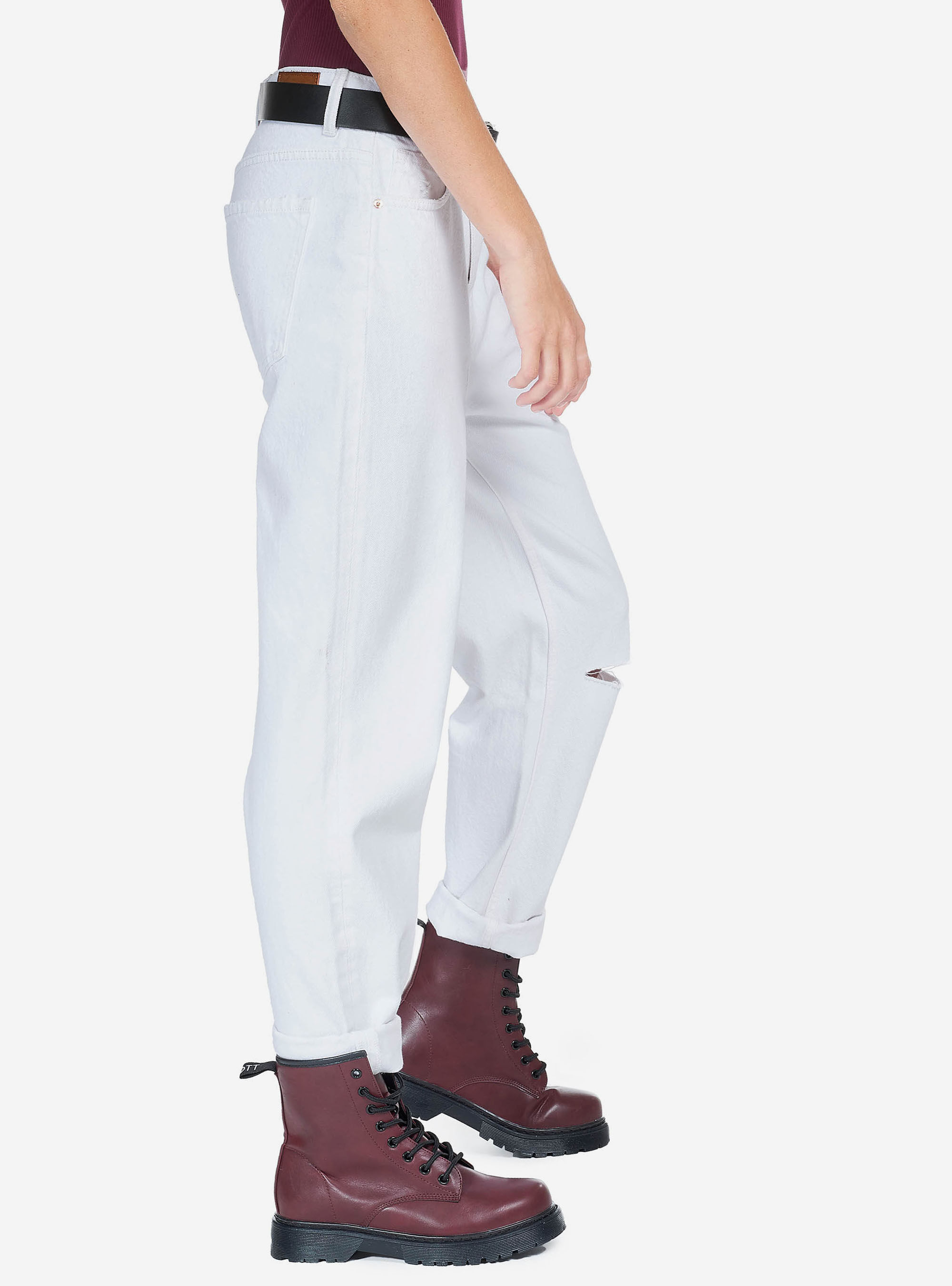 Jeans mom fit enjoy life, BIANCO