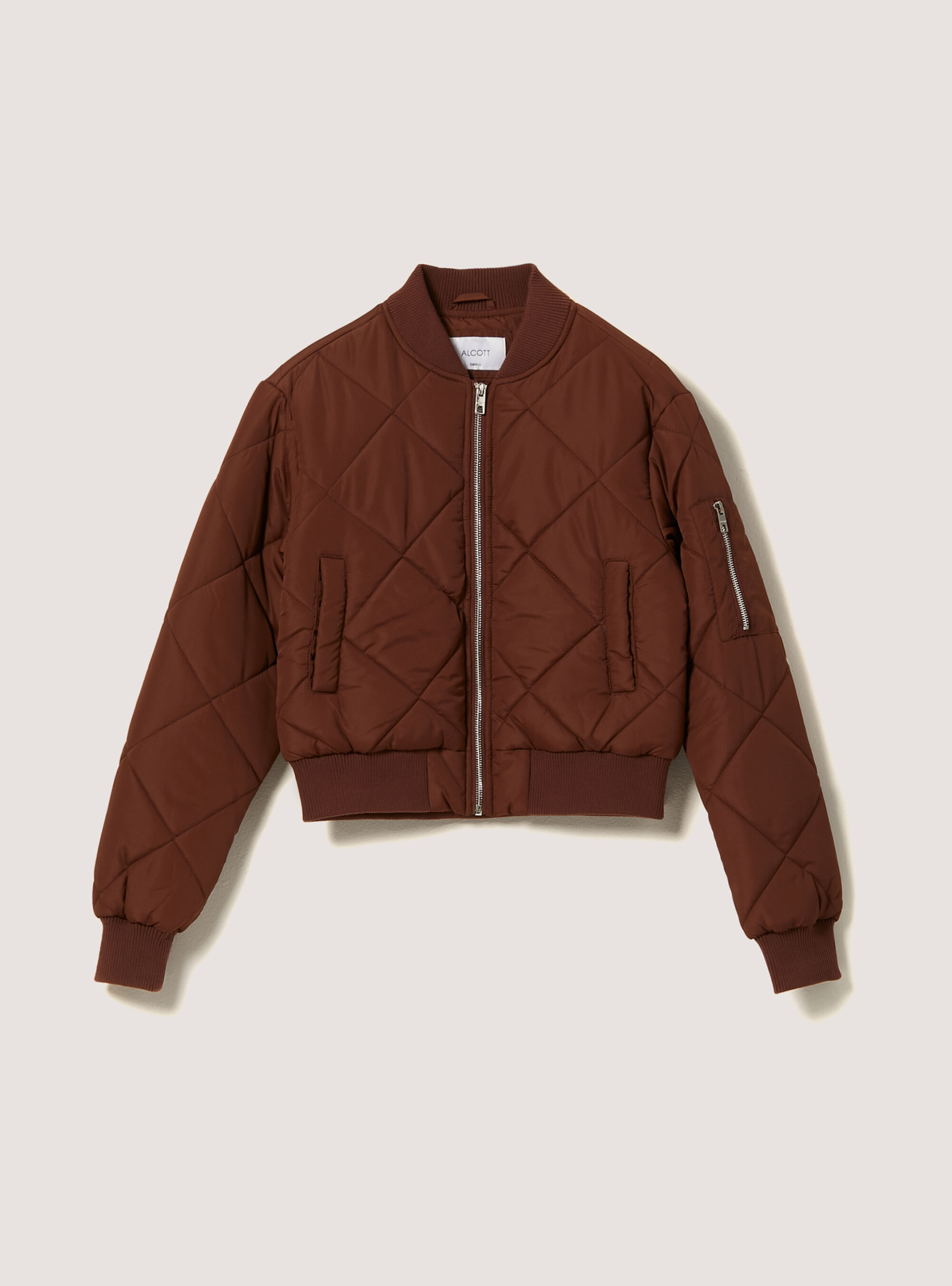Cropped bomber jacket with recycled padding
