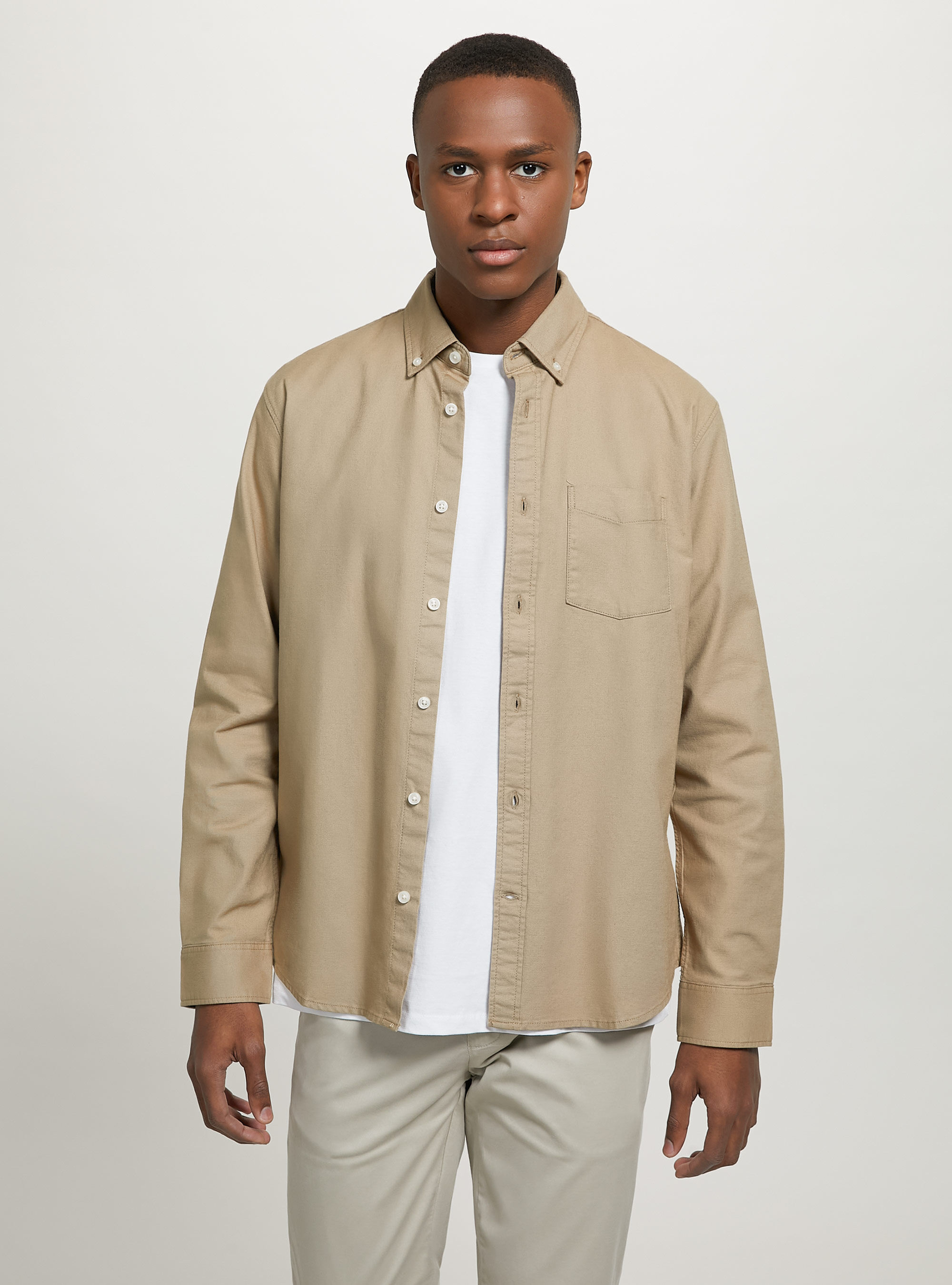 Plain coloured cotton shirt