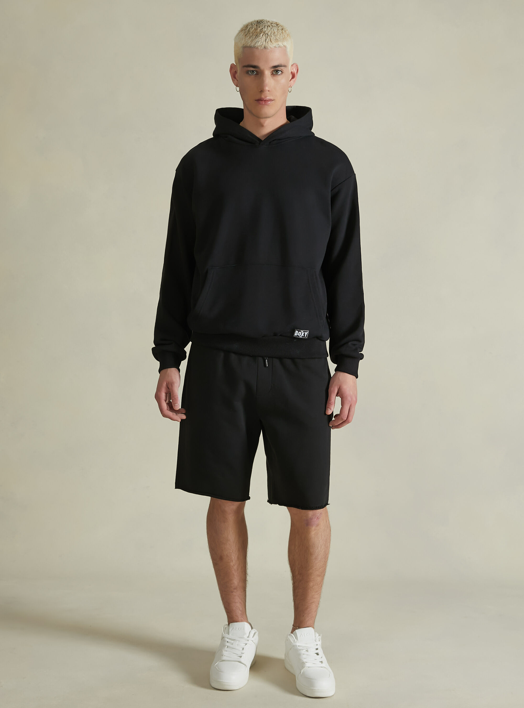 Boxy fit hoodie, BK1 BLACK