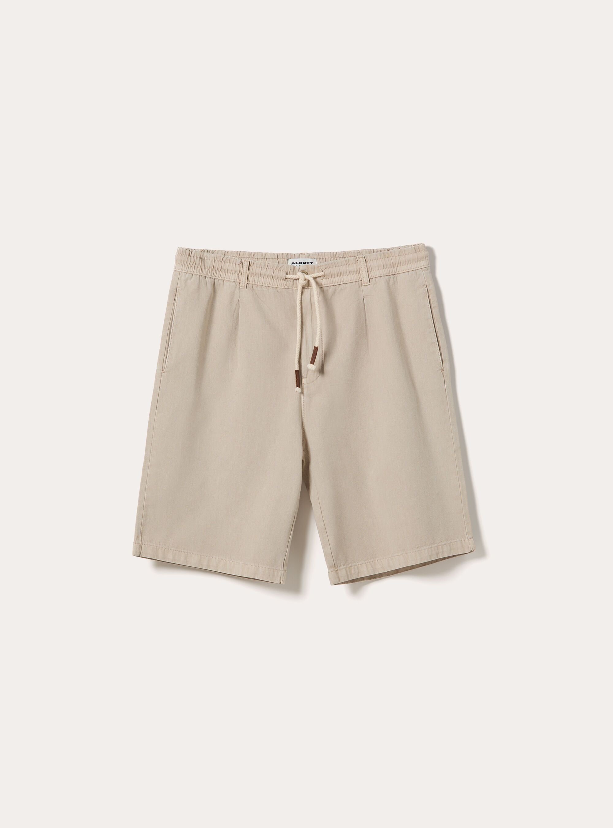 Pleated Baby Twill Drawstring Bermuda Shorts, BG2 BEIGE MEDIUM