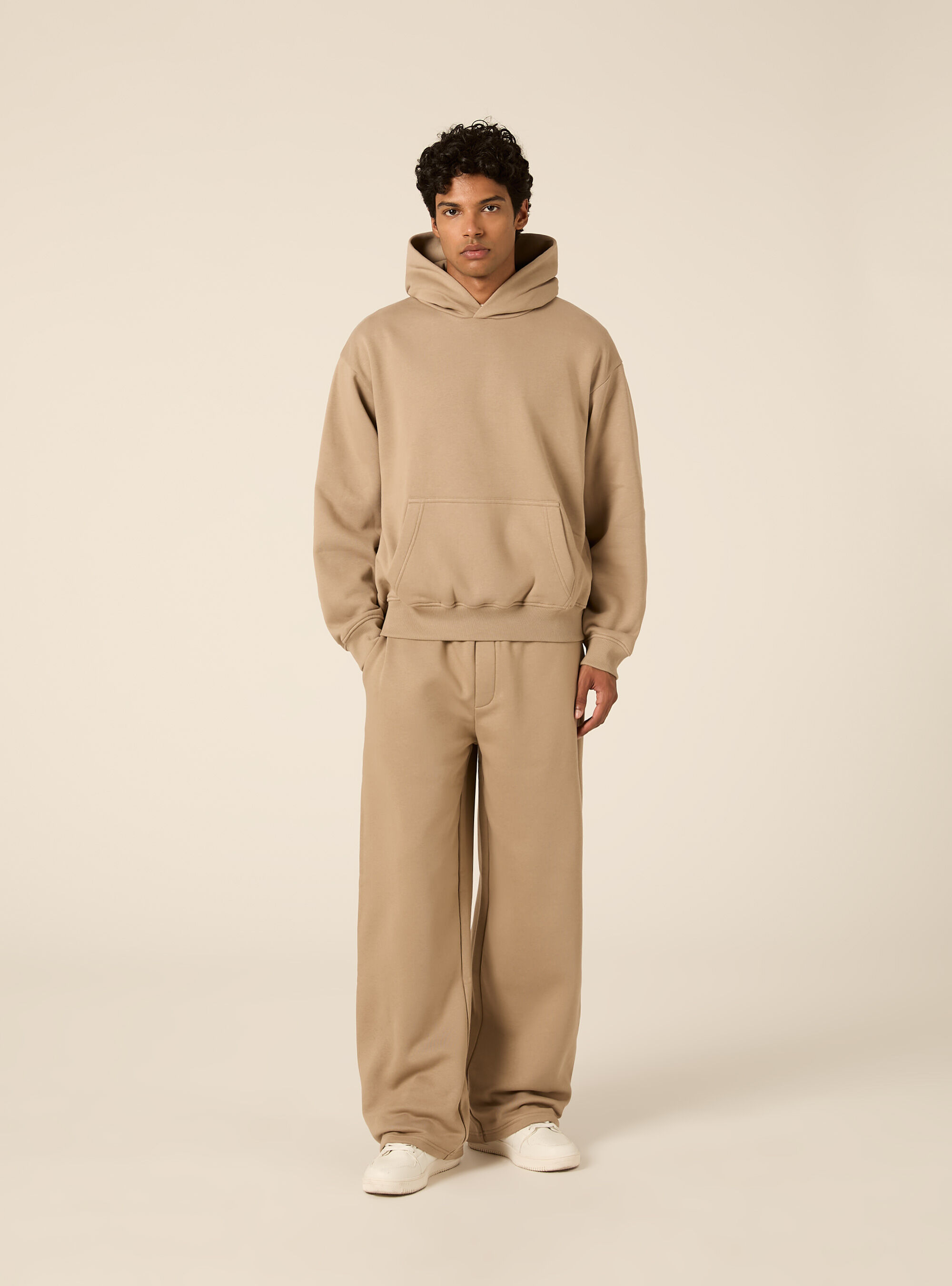 Felpa con cappuccio boxy fit, BG2 BEIGE MEDIUM
