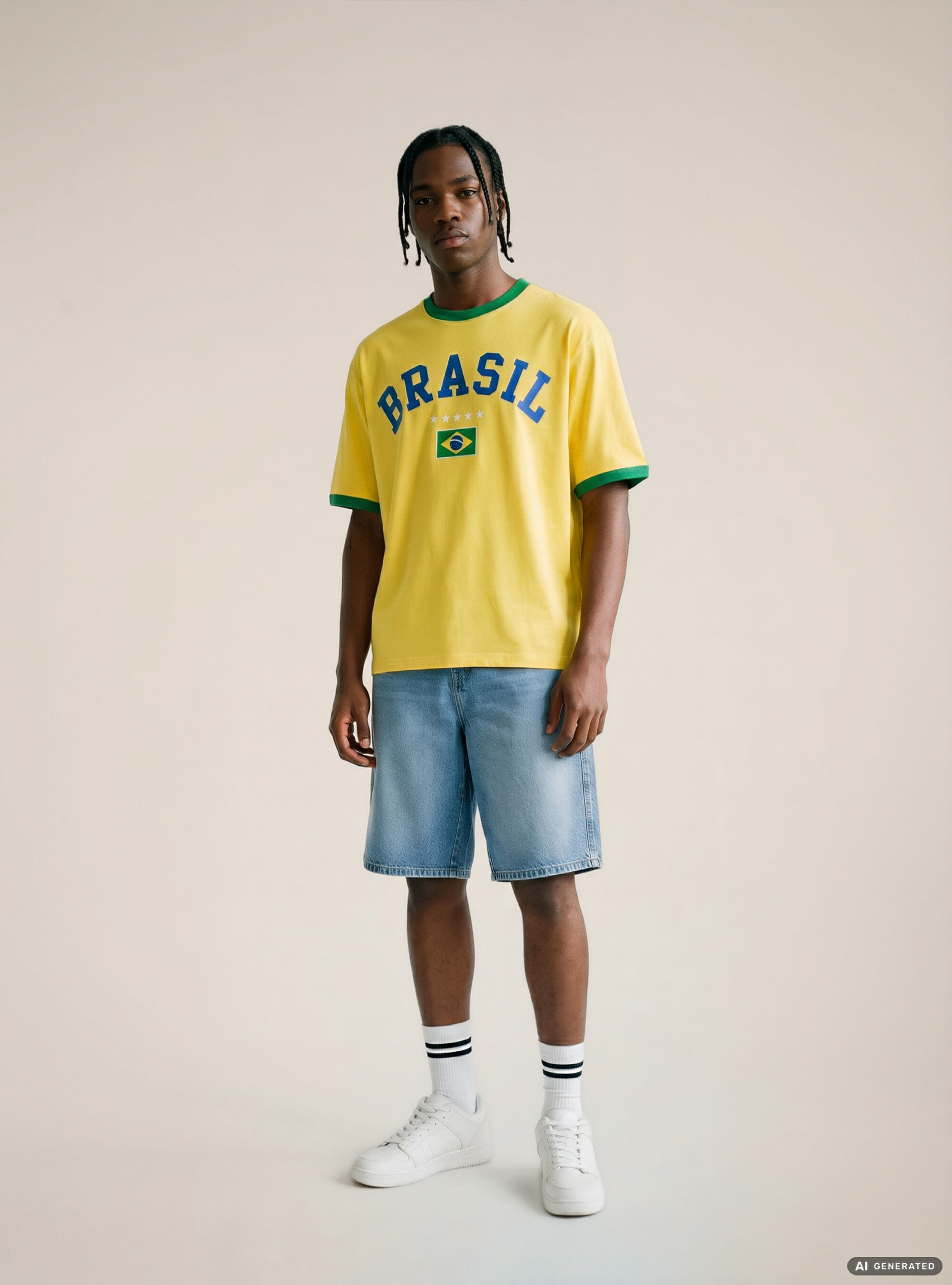 T-Shirt Ringer Coupe Regular avec Imprim&eacute; Graphique National, YE2 YELLOW MEDIUM