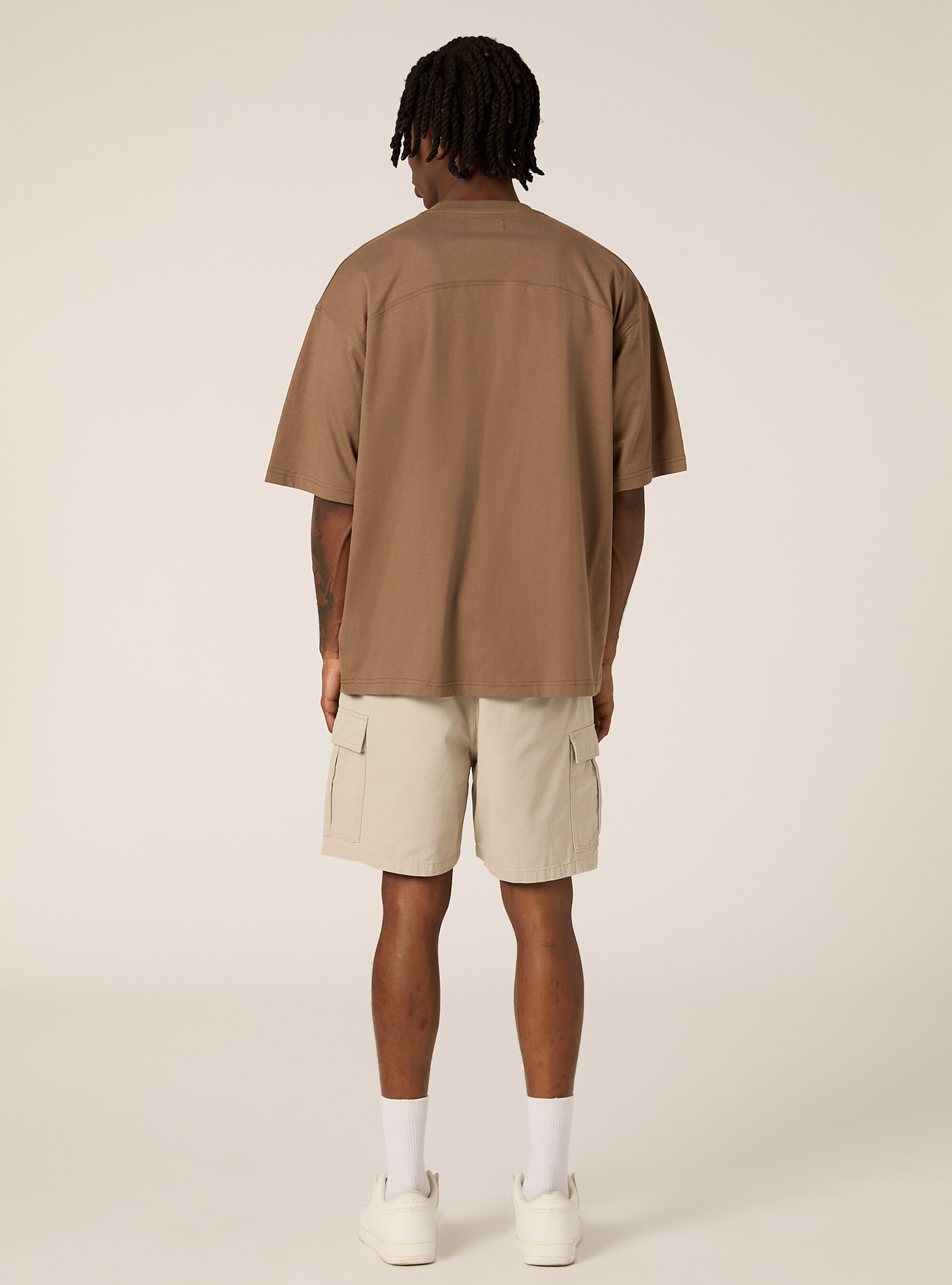 Tee-shirt &agrave; la coupe large, BR2 BROWN MEDIUM