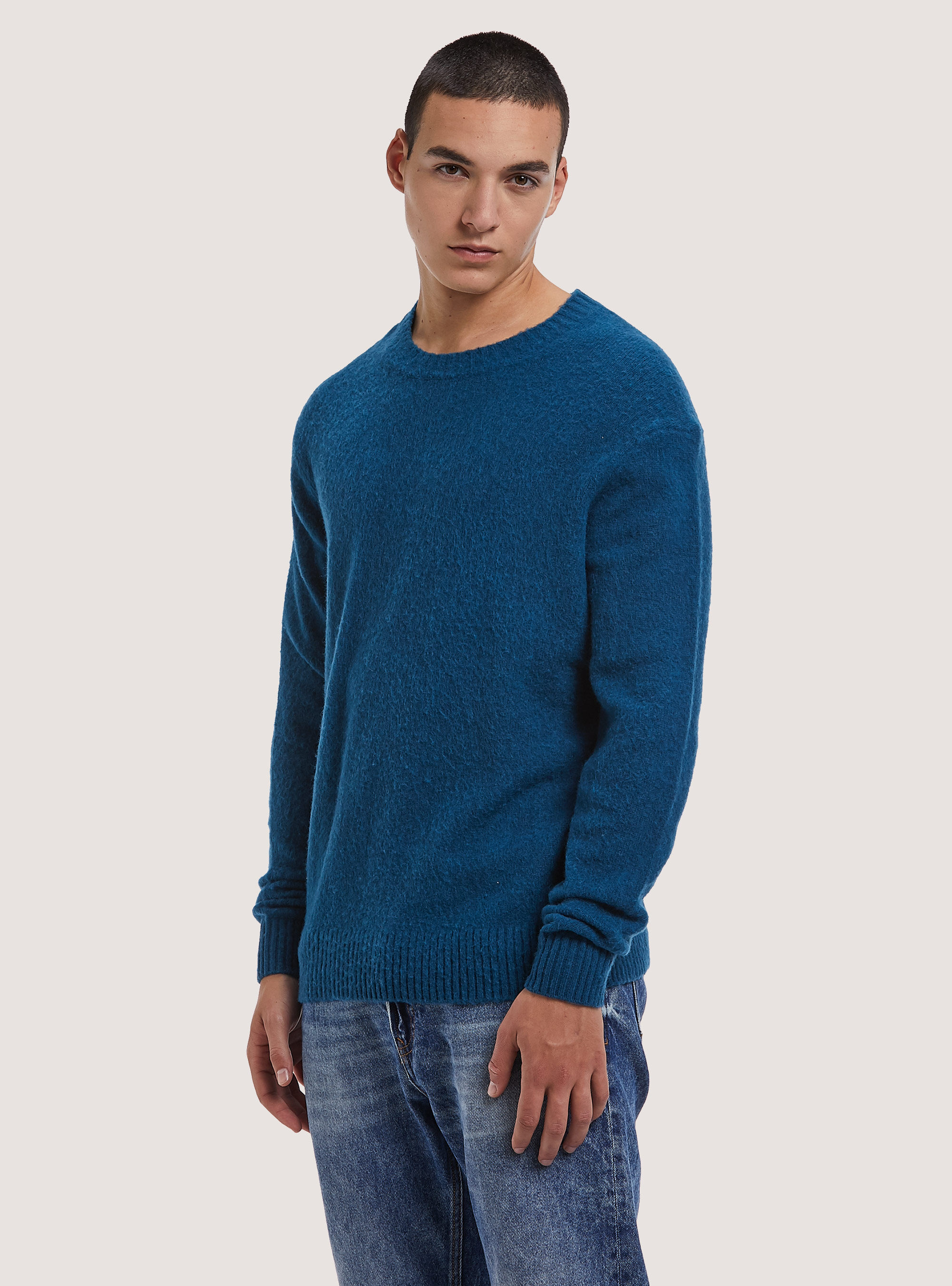 Wool blend pullover, OB2 BLUE OIL MED.