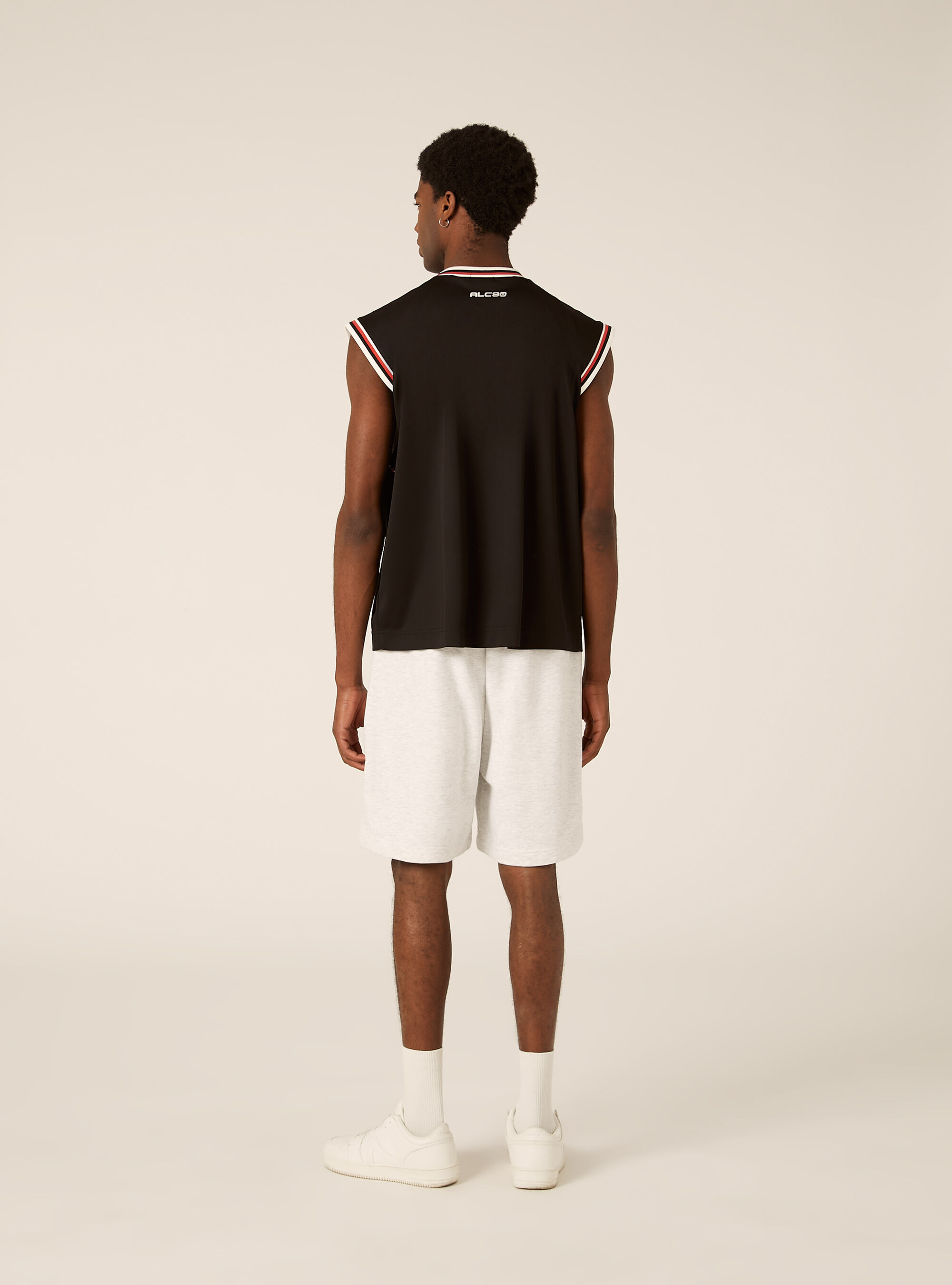 Varsity Print Boxy Fit Tank Top, BK1 BLACK