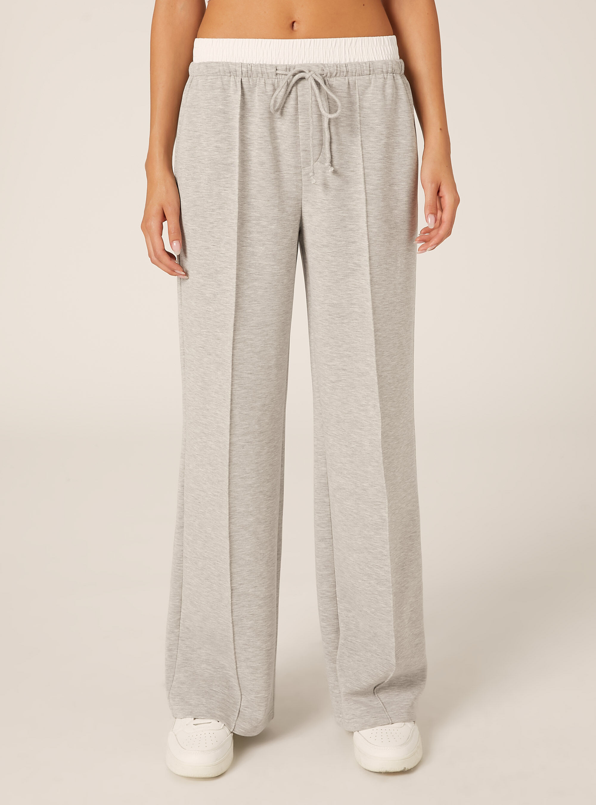 Jogger pants with combination waistband