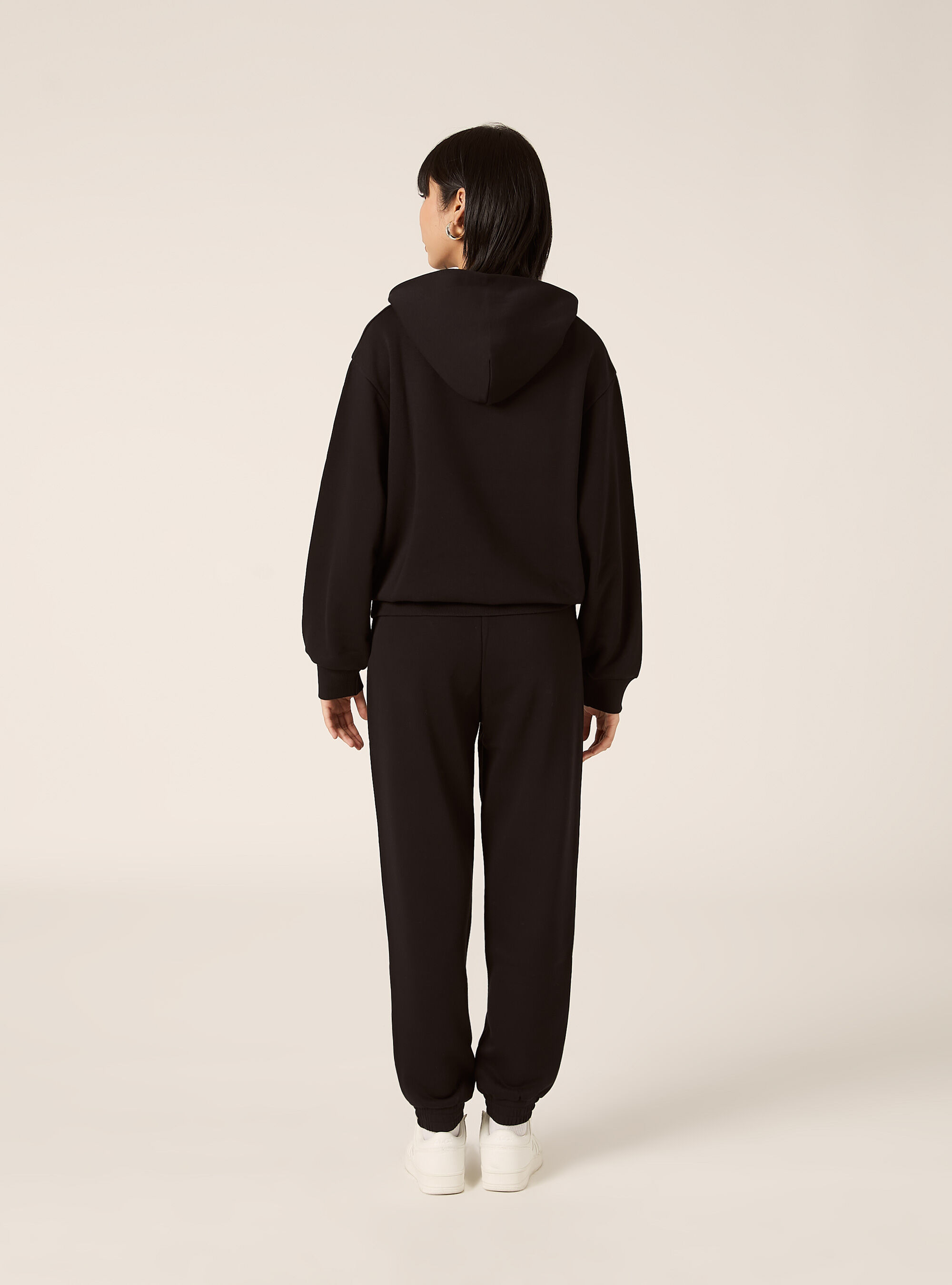 Felpa con cappuccio boxy, BK1 BLACK