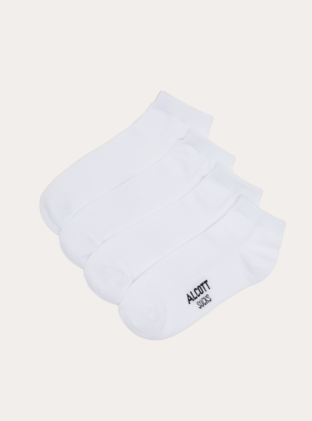Lot de 4 paires de chaussettes unies de base, WH1 OFF WHITE