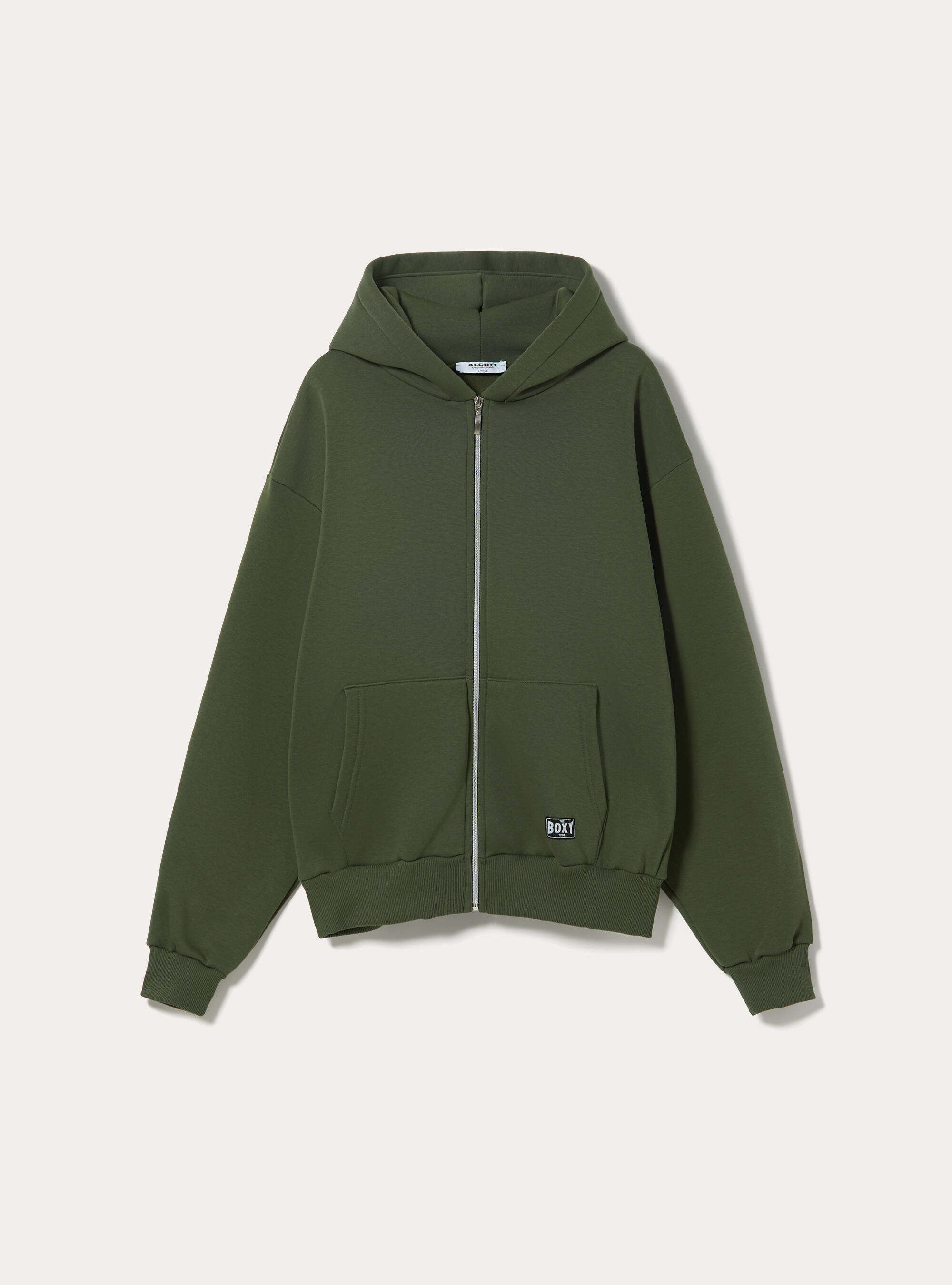 Sweatshirt with zip and boxy fit hood