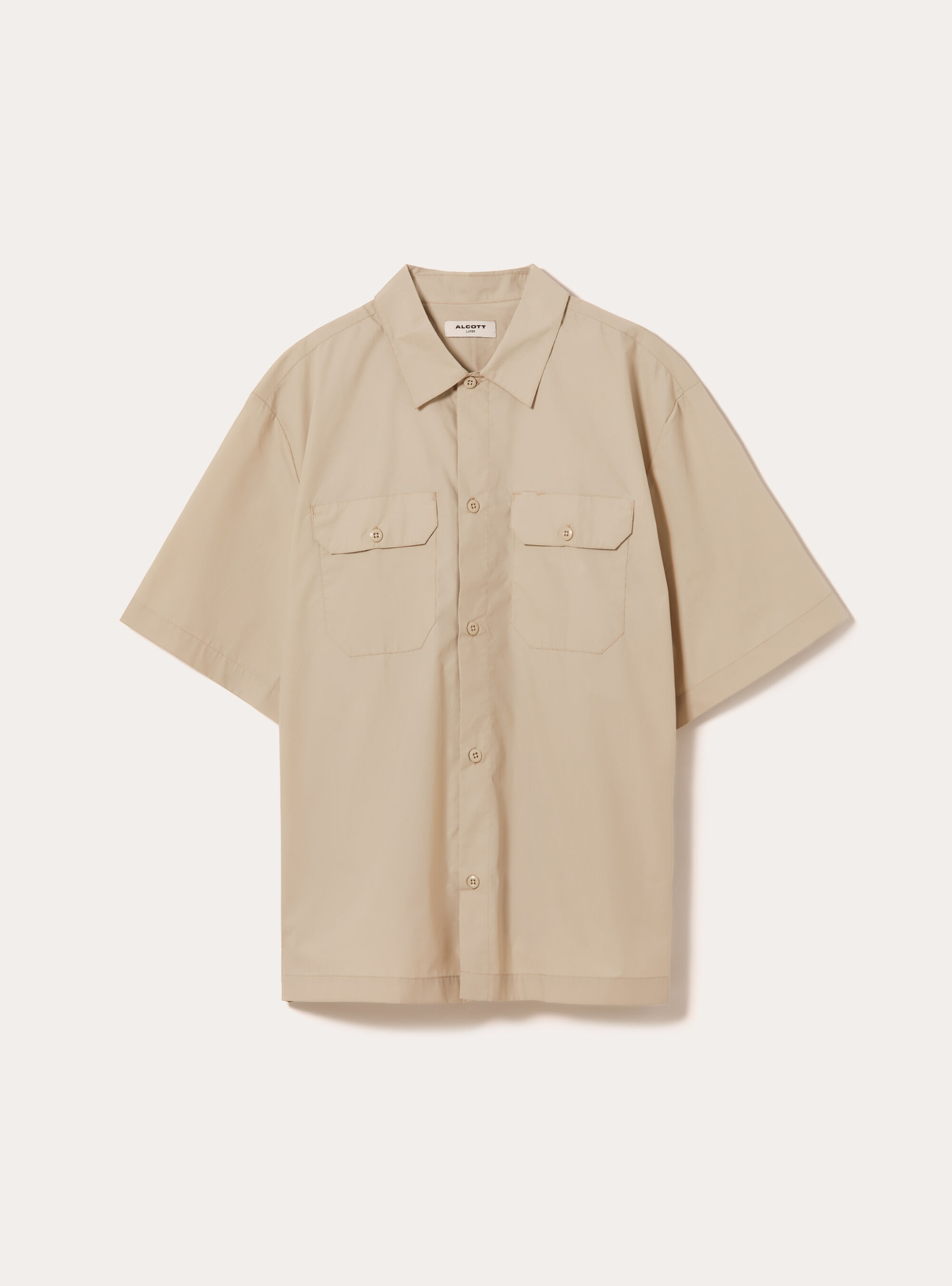 Camisa de popelina boxy fit, BG2 BEIGE MEDIUM