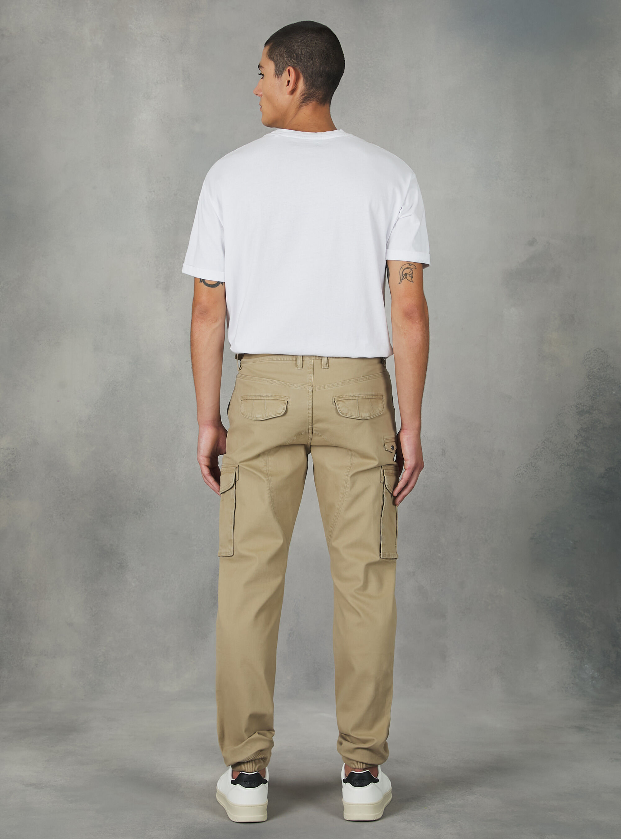 Pantalon cargo en coton avec bande &eacute;lastique, TB2 TOBACCO MEDIUM