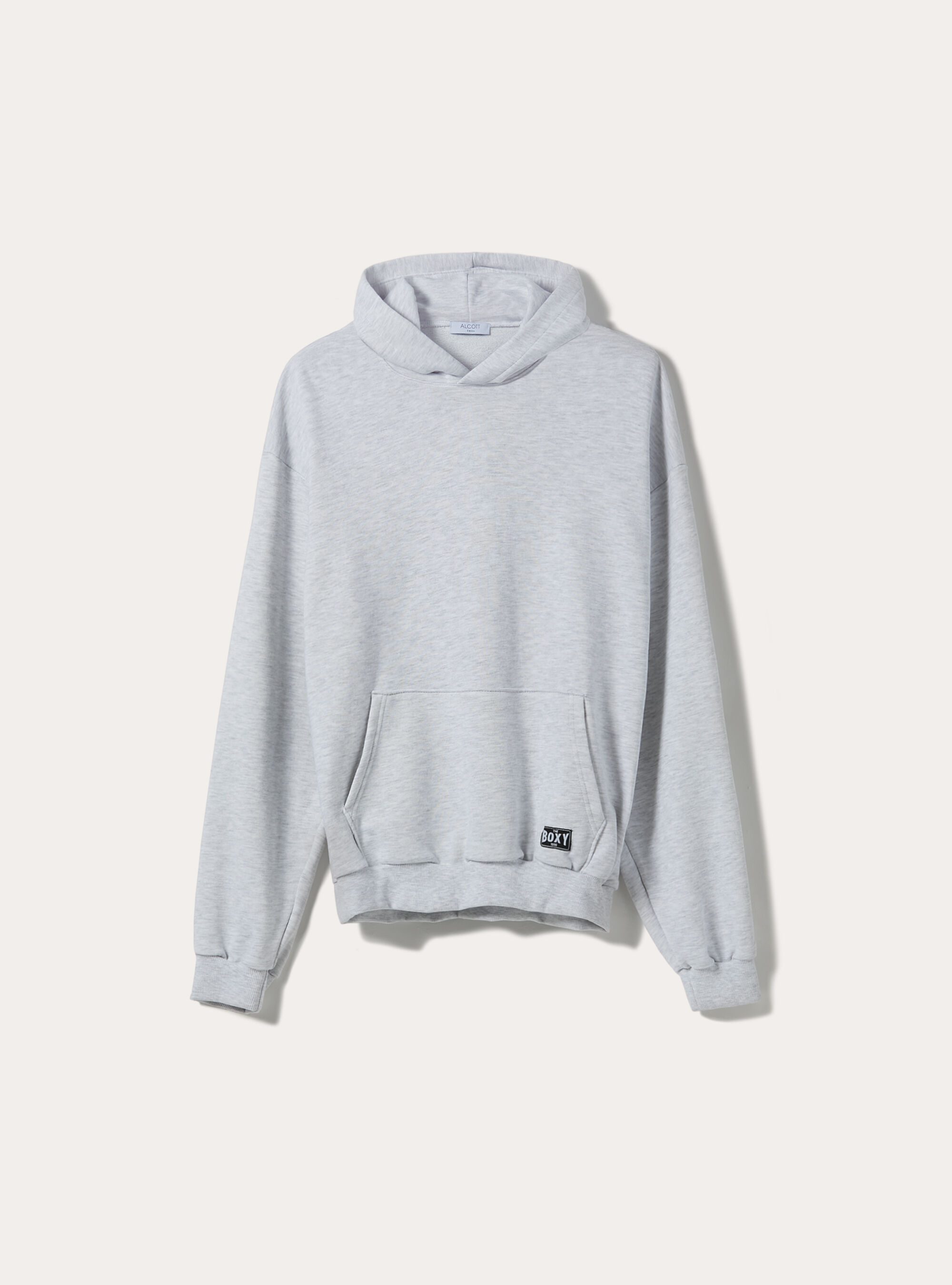 Boxy fit hoodie, MGY3 GREY MEL LIGHT