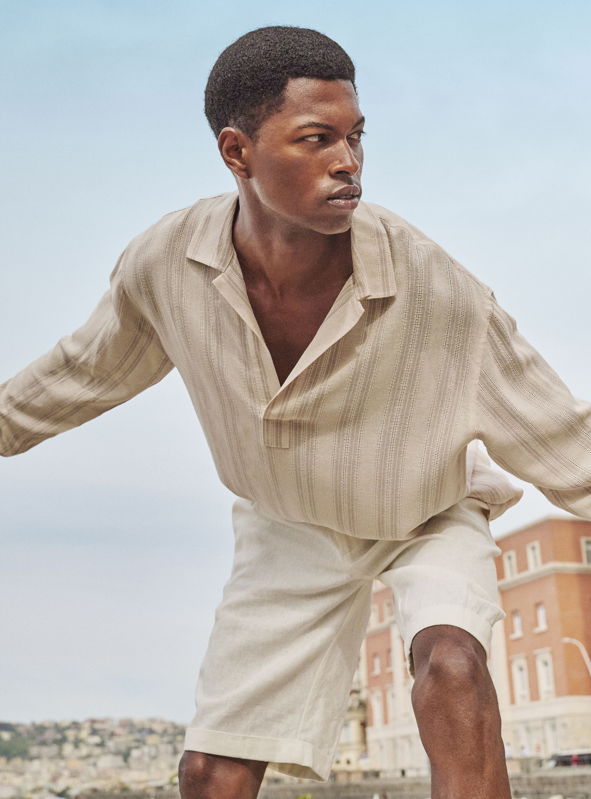 Camicia lino lunga clearance