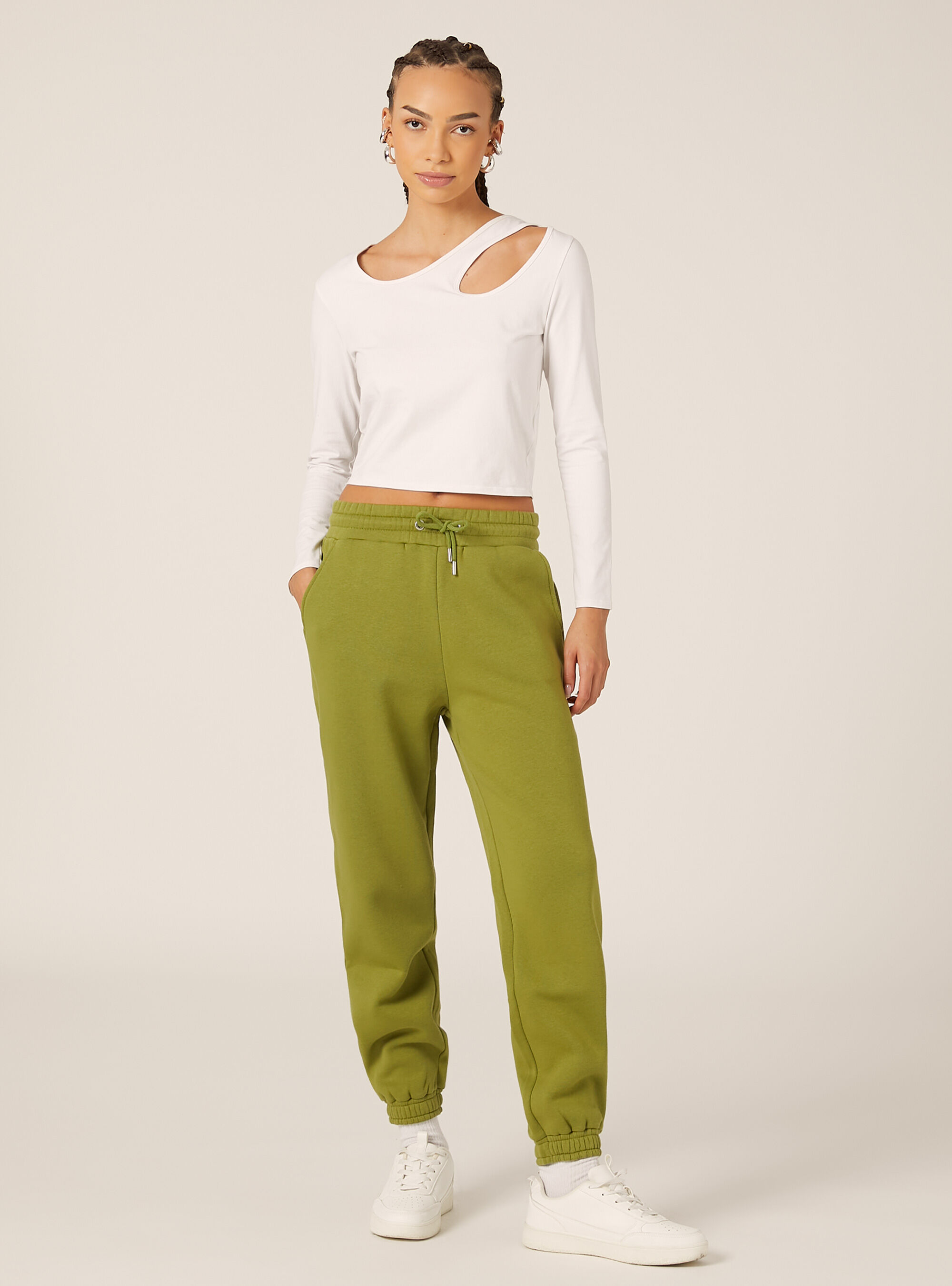 Pantalones jogger de felpa, GN2 GREEN MEDIUM