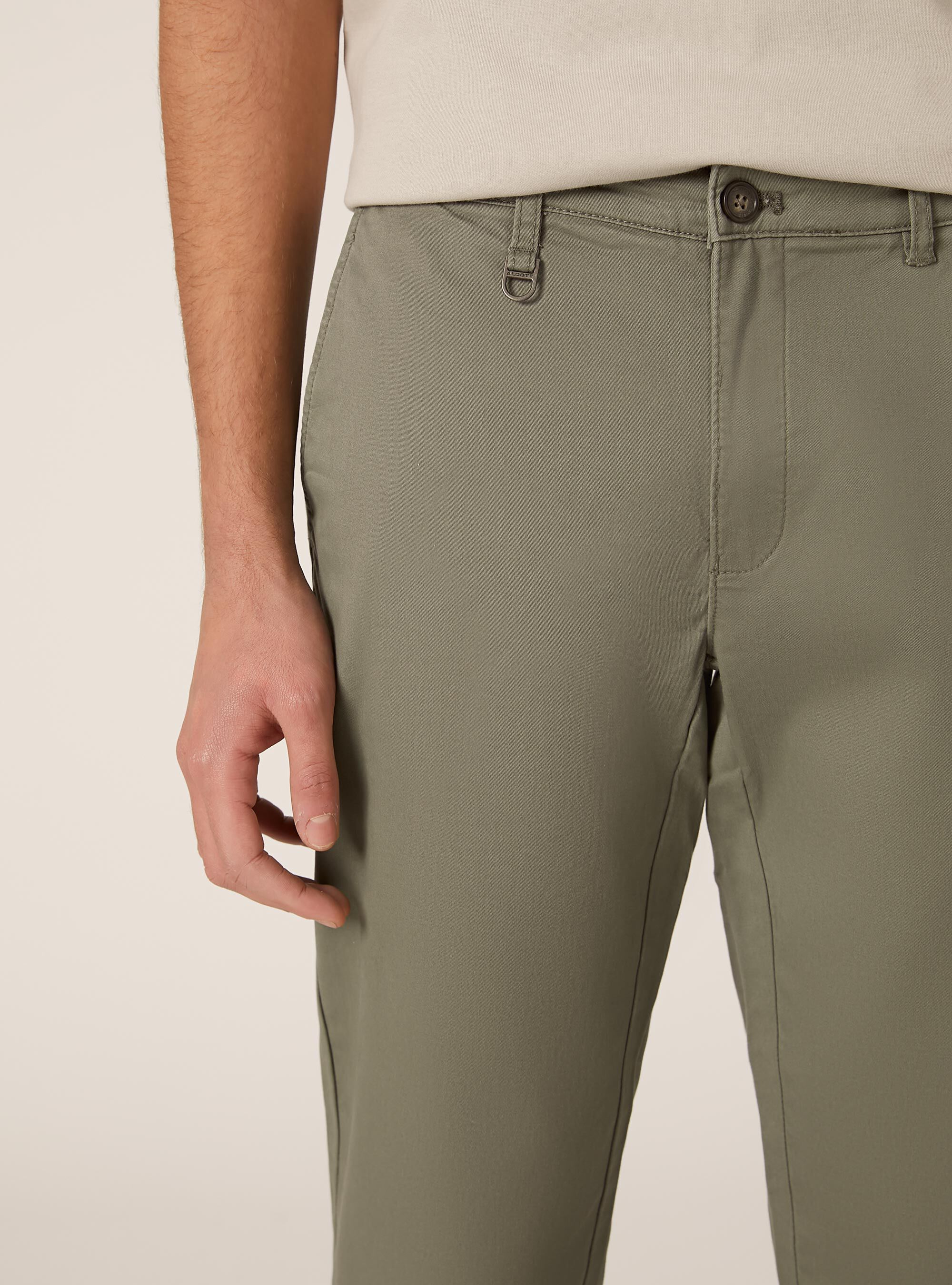 Pantalones chino el&aacute;sticos de sarga ajustados, KY2 KAKY MEDIUM