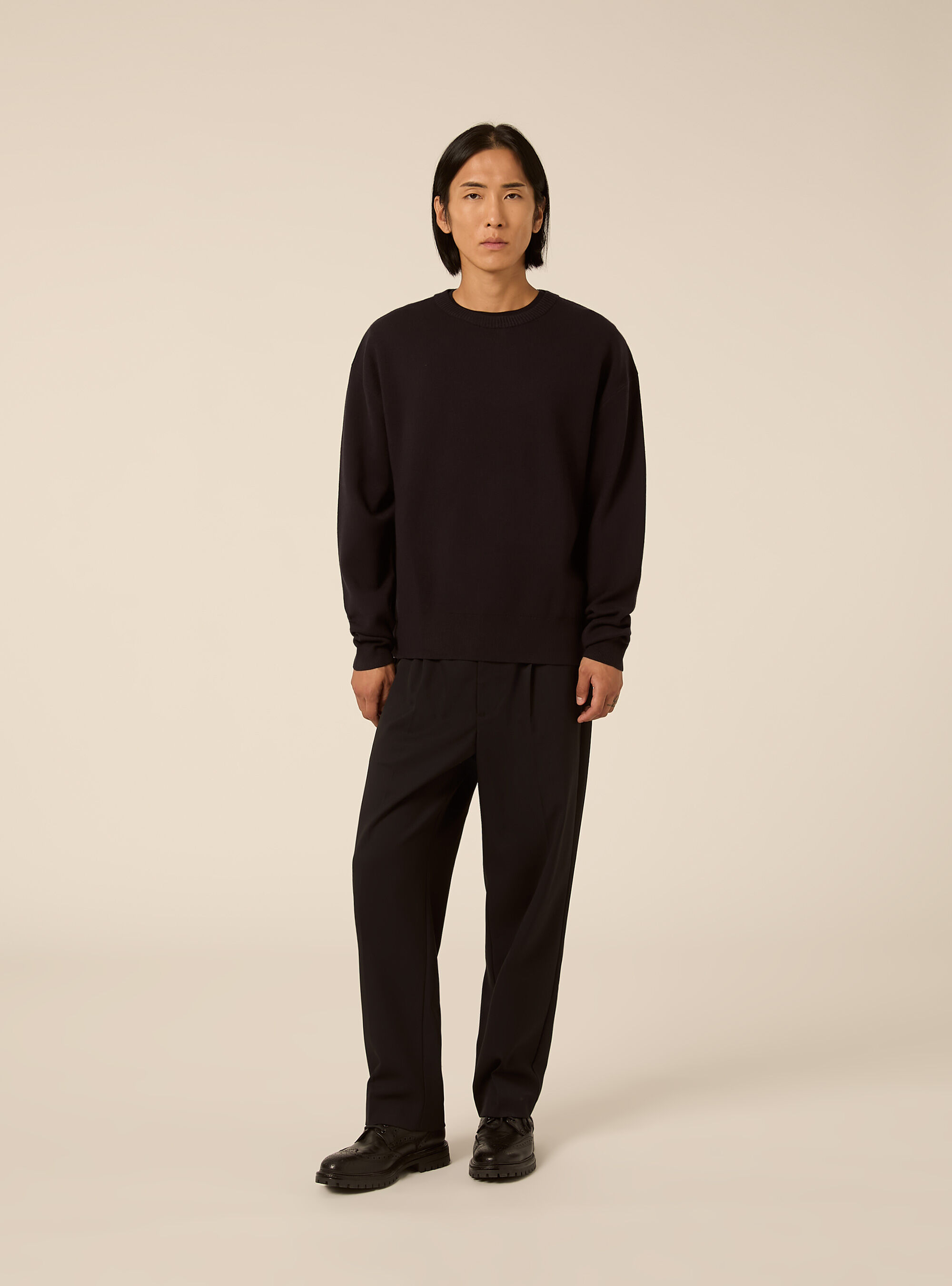 Pullover boxy fit morbido, NAVY SCURO