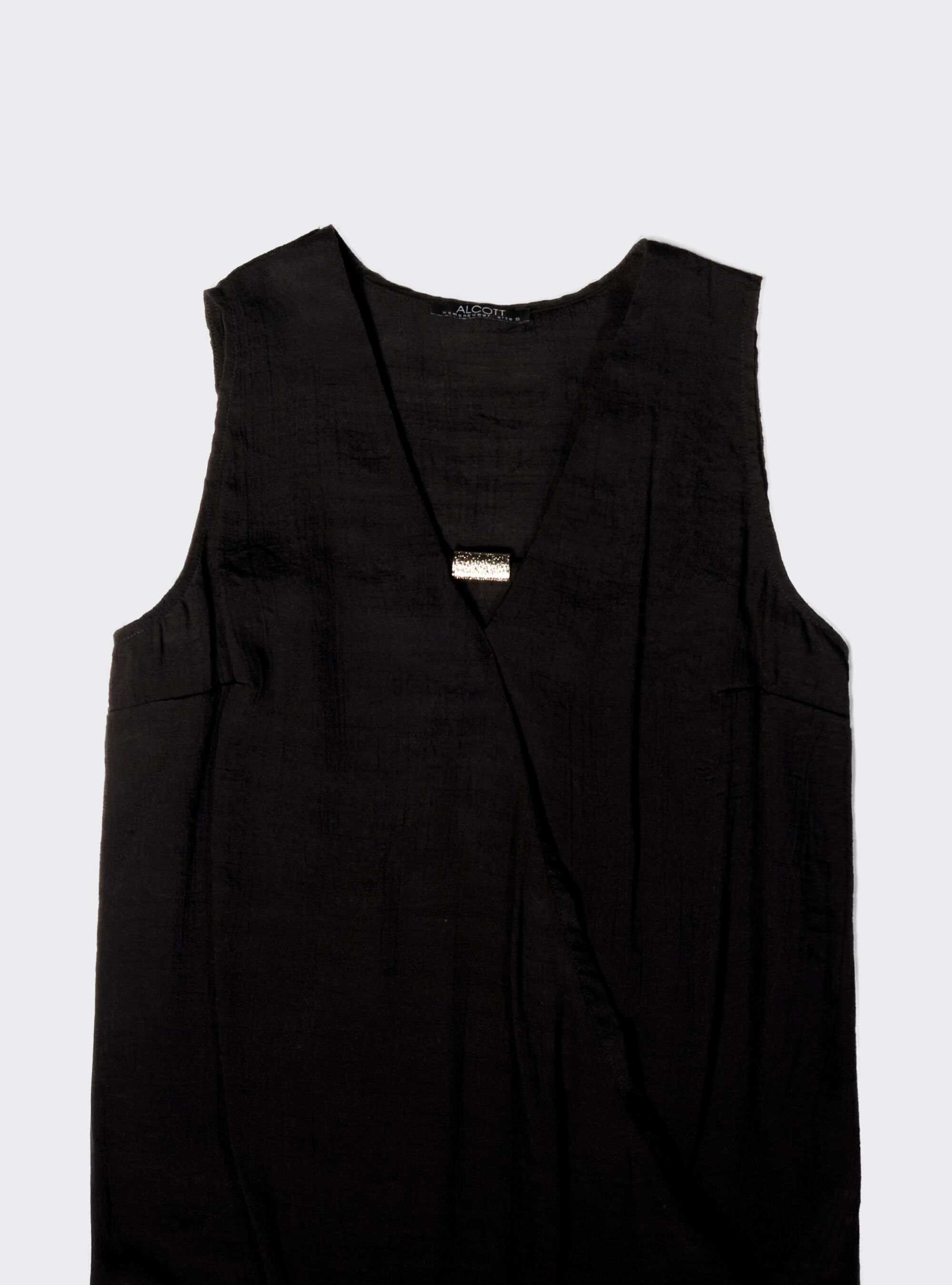 Blusa con gioiello, BLACK