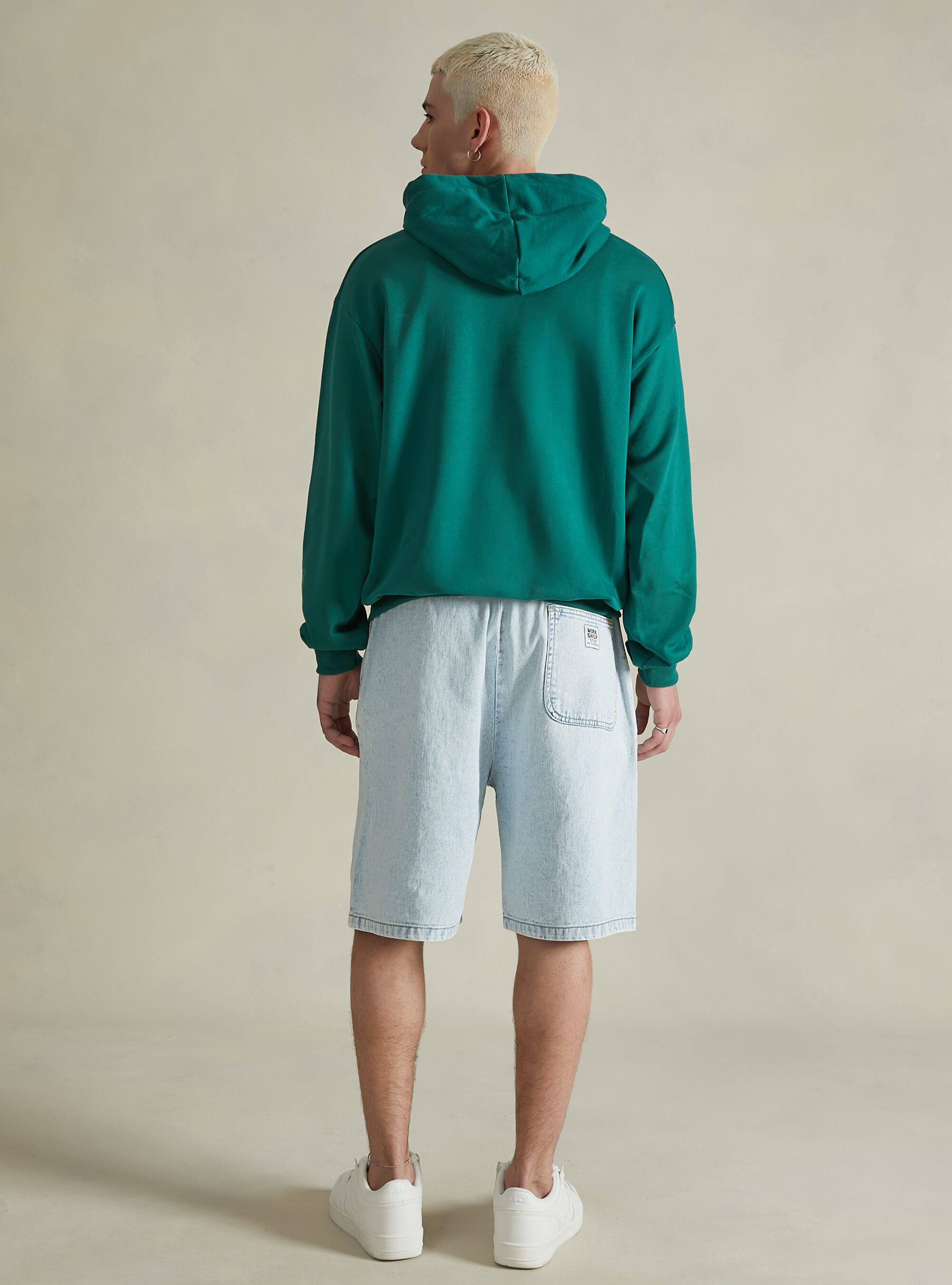 Boxy fit hoodie, GN2 GREEN MEDIUM