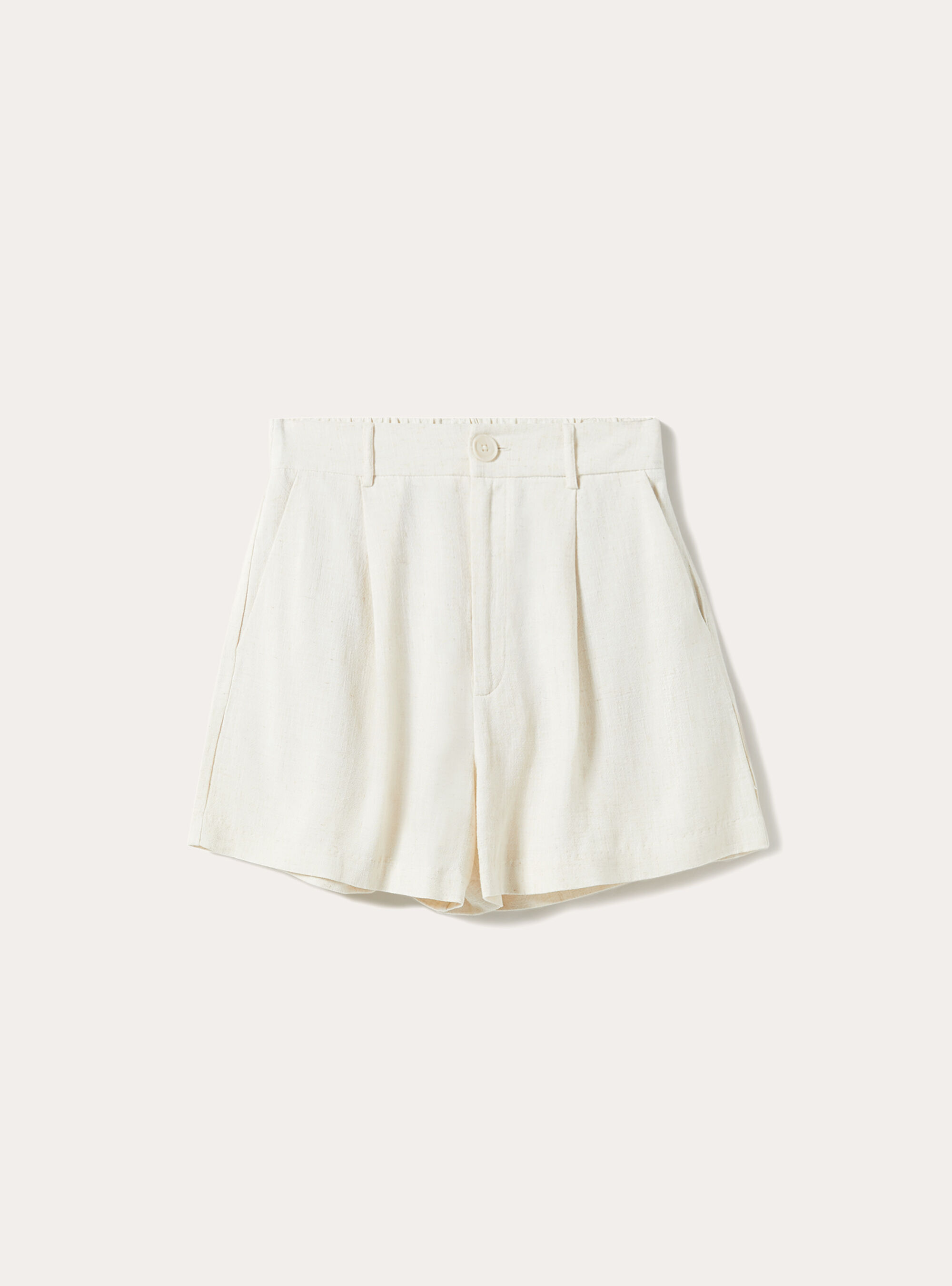 Linen blend soft shorts, MBG3 BEIGE MEL LIGHT