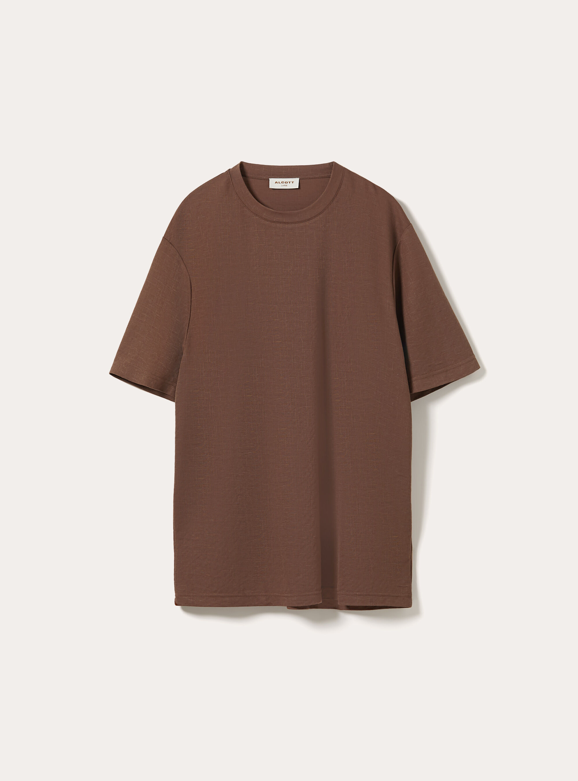 Boxy Fit Textured T-Shirt, BR2 BROWN MEDIUM
