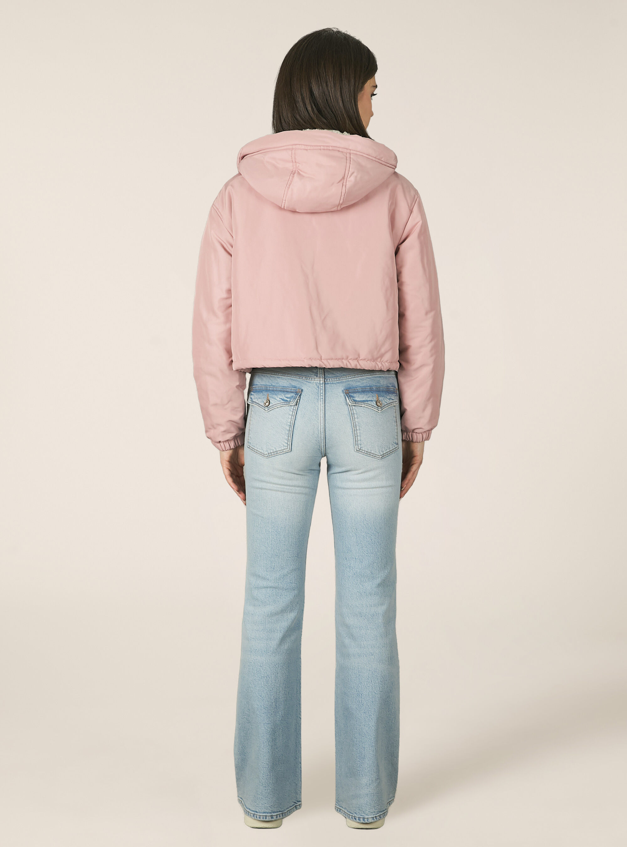 Cropped jacket with teddy lining, PK3 PINK LIGHT