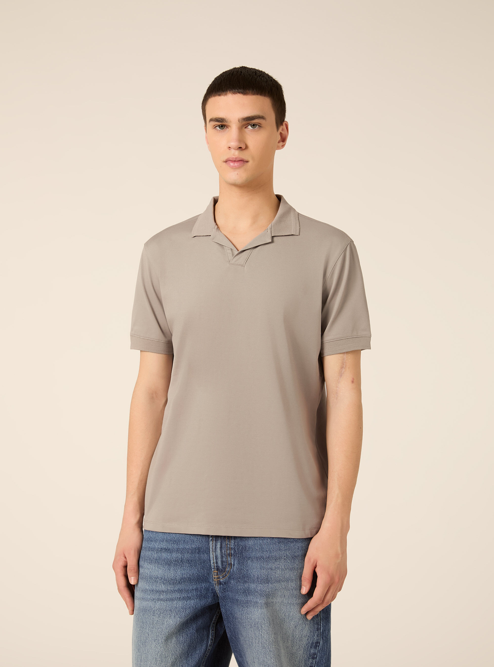 Polo AIRes in piquet stretch, GY2 GREY MEDIUM