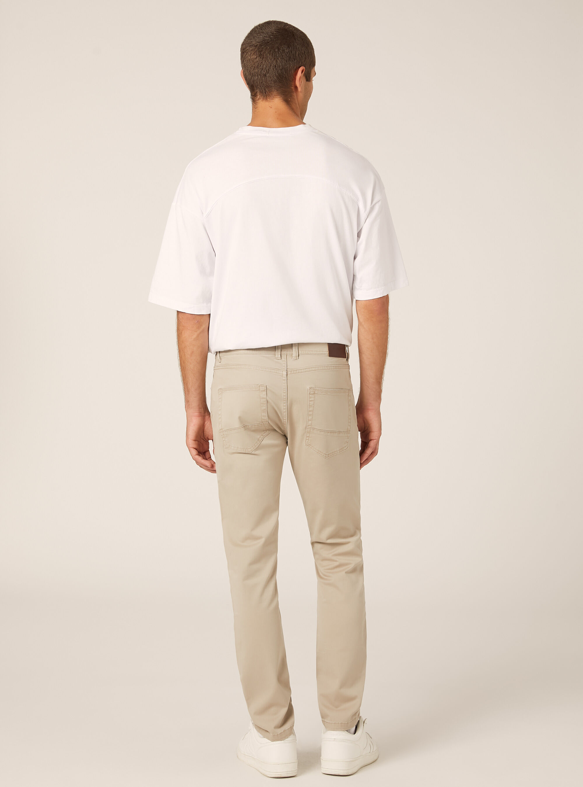 Pantalones pitillo de algod&oacute;n, BG2 BEIGE MEDIUM