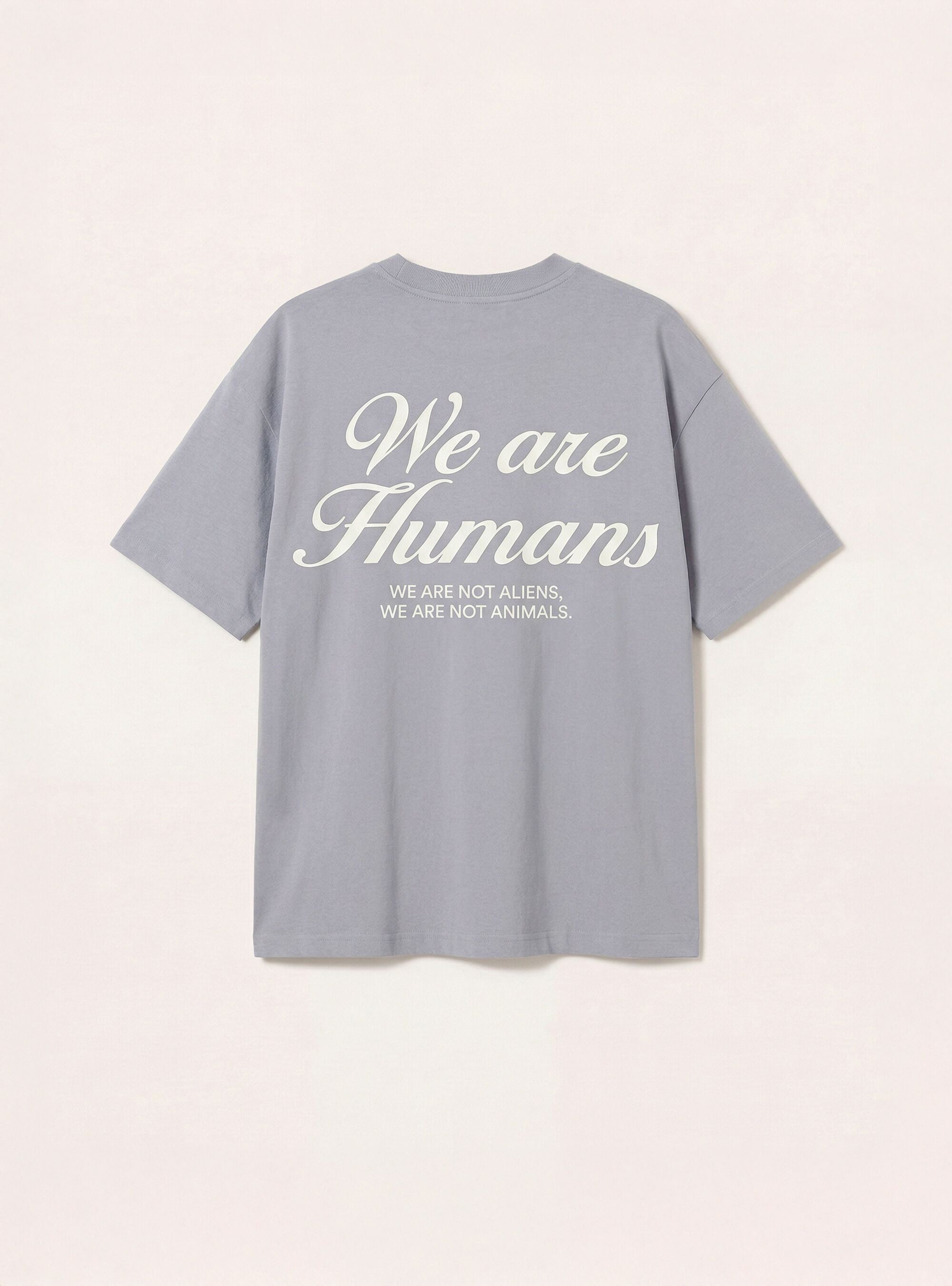 T-shirt boxy con stampa we are humans, AZ3 AZURE LIGHT