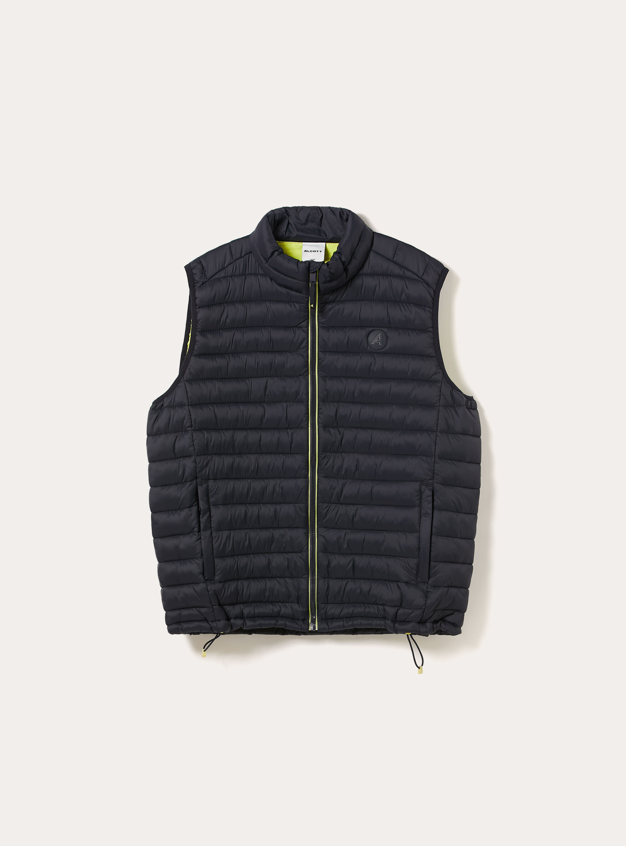 Chaqueta sin mangas acolchada con cremallera en contraste, NA2 NAVY MEDIUM