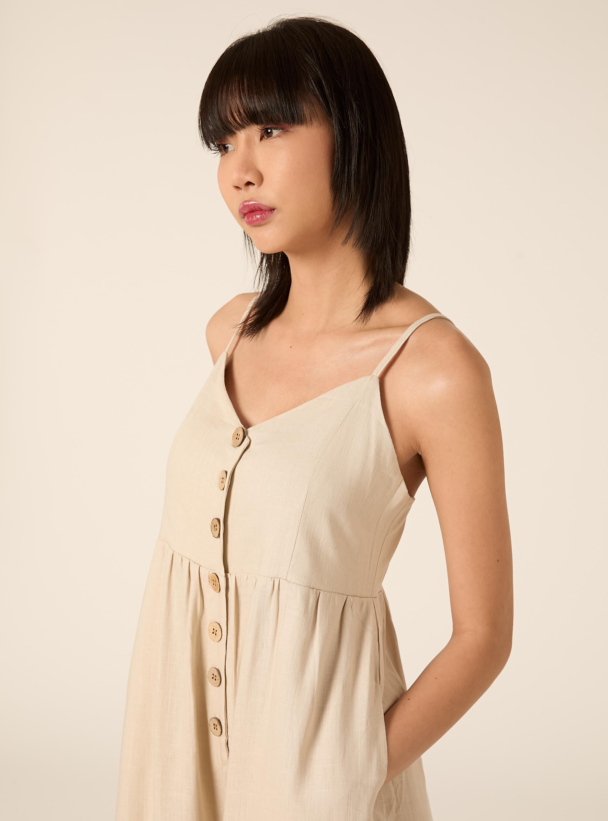 Tuta in misto lino, BG2 BEIGE MEDIUM