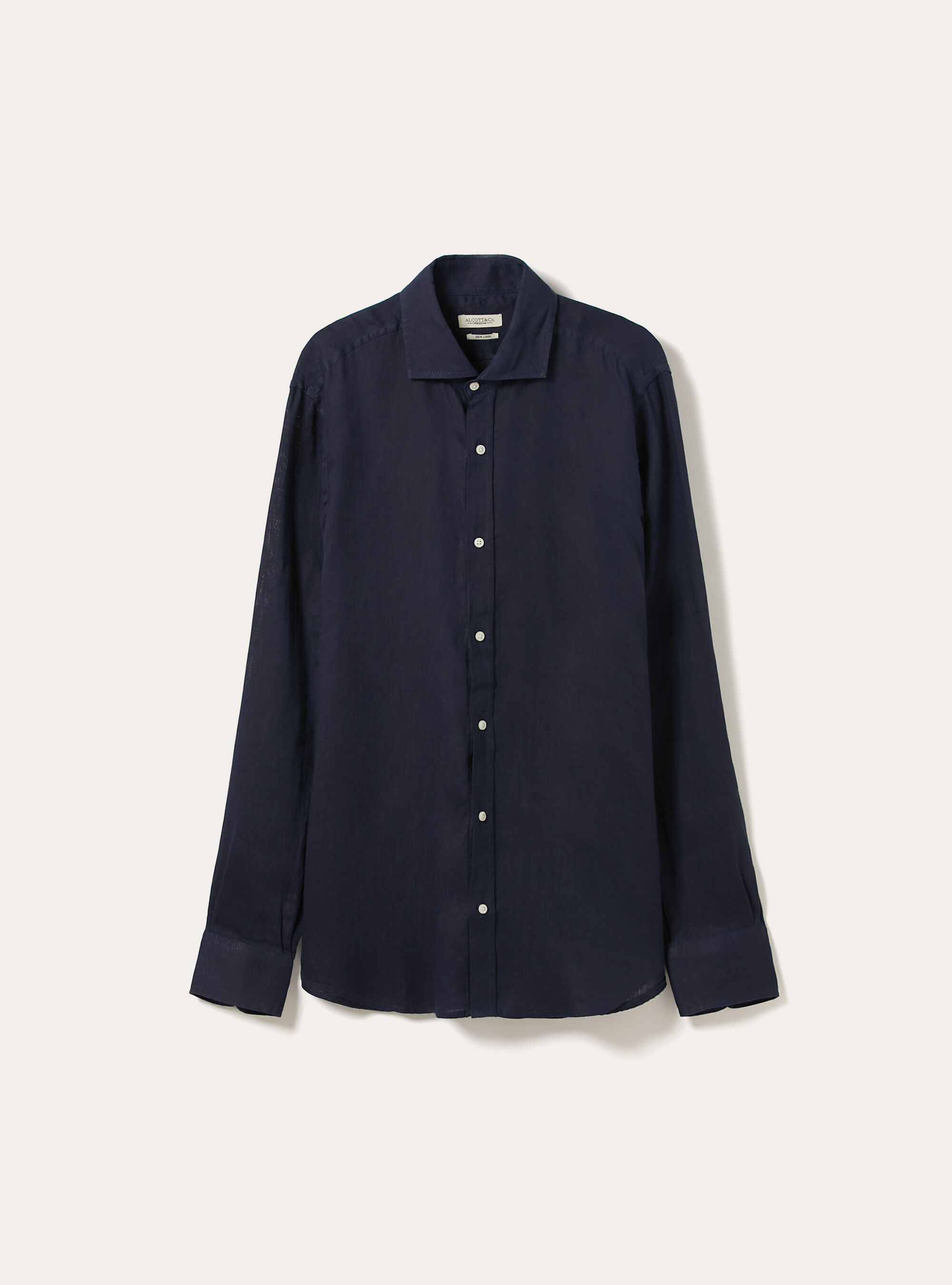 Camicia basica in lino, NA2 NAVY MEDIUM