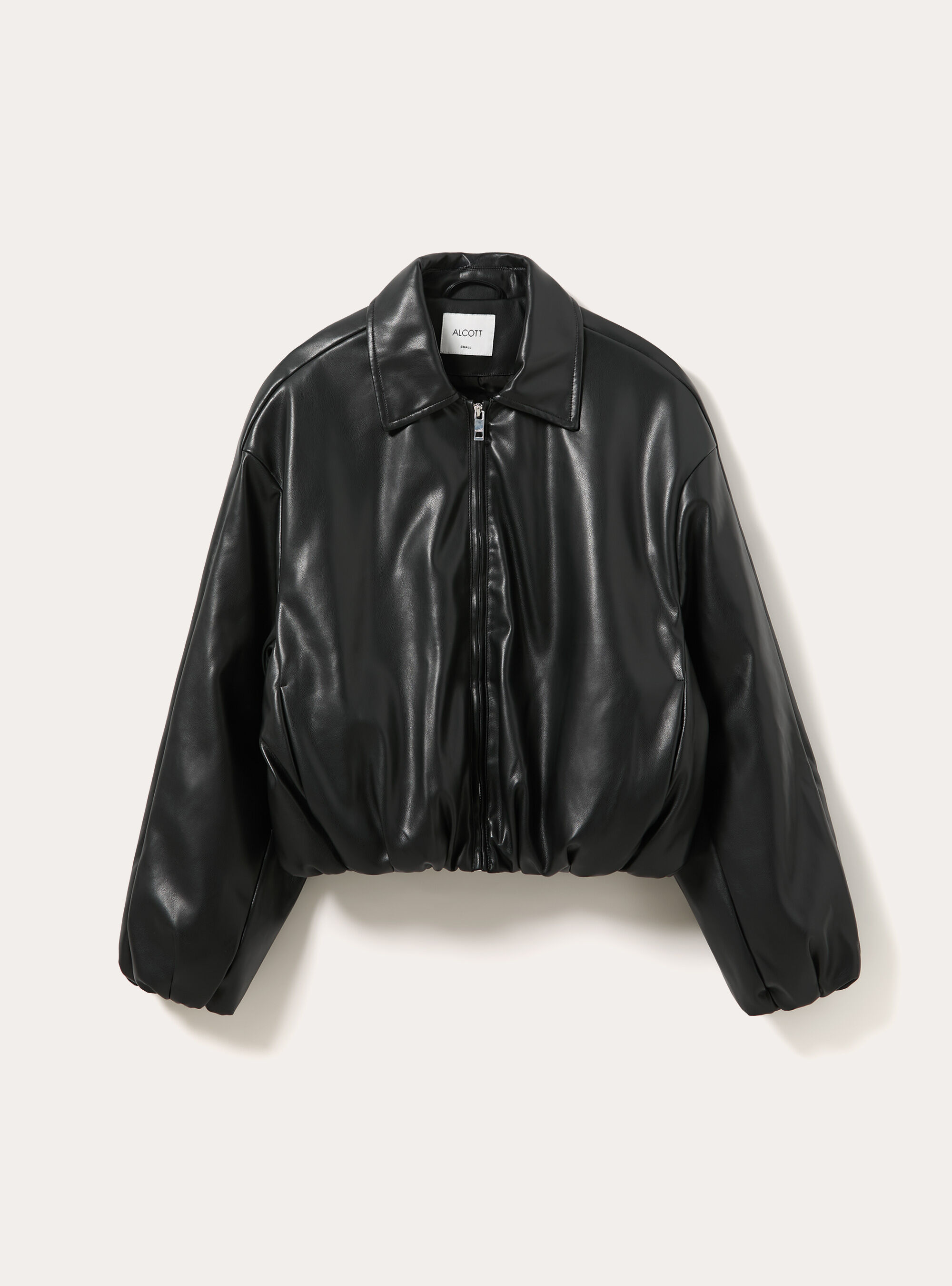 Bomber imbottito effetto pelle, BK1 BLACK