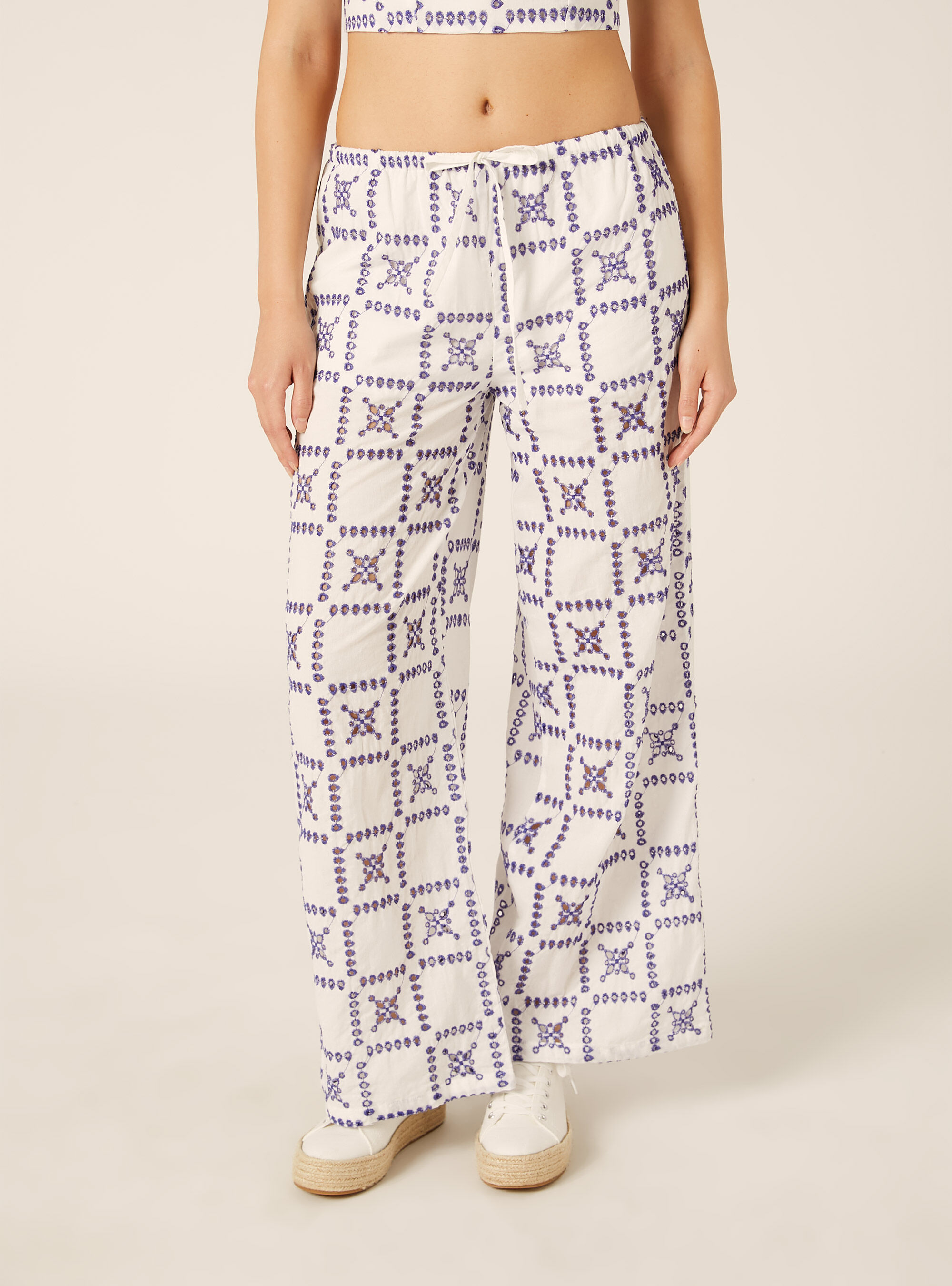 Majolica Broderie Anglaise Trousers